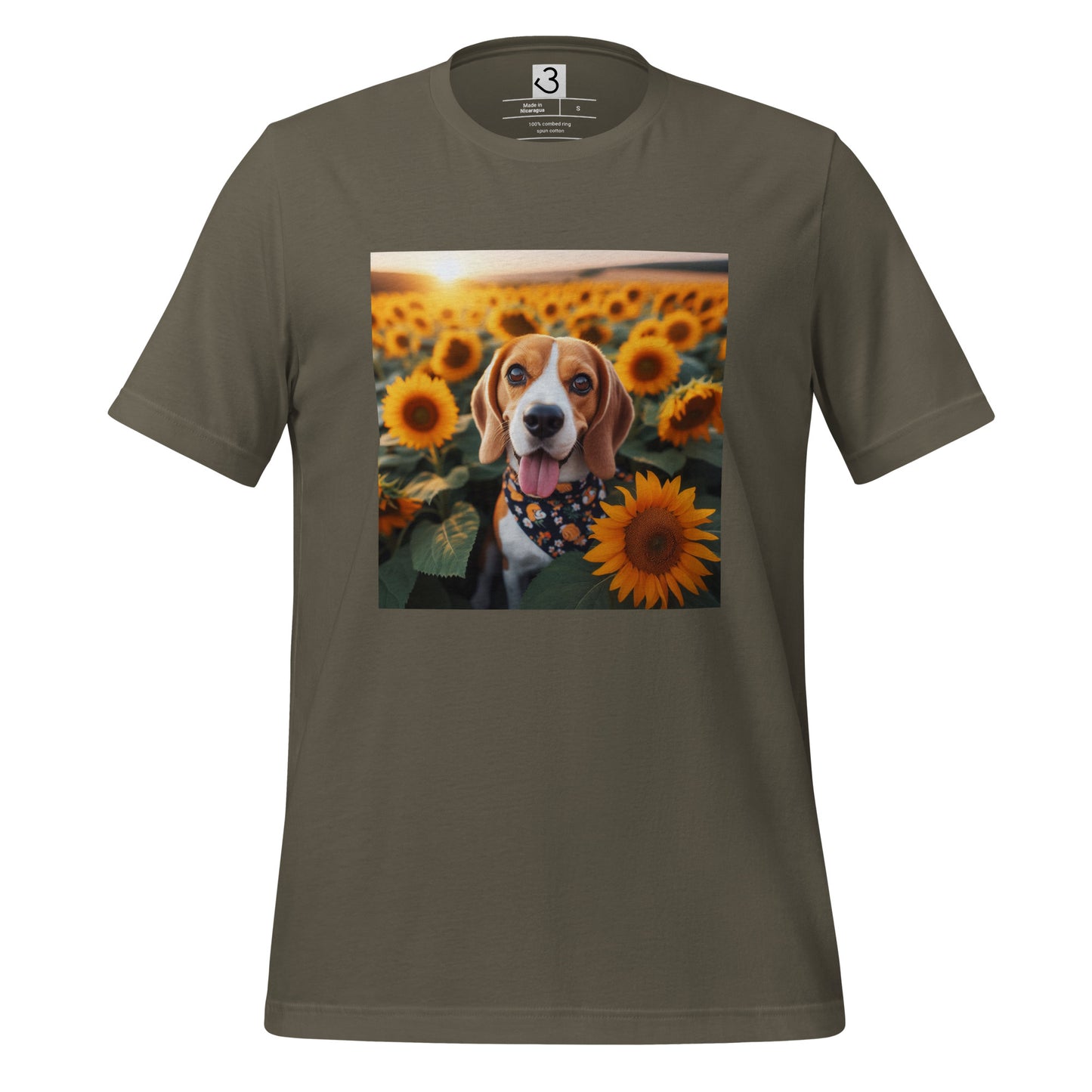 Camiseta beagle girasoles