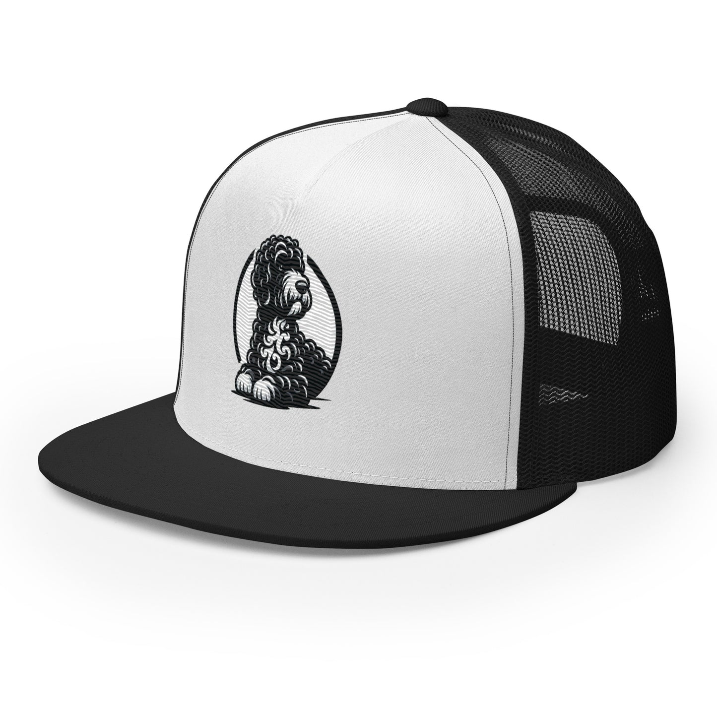 Gorra tipo trucker water dog white and black