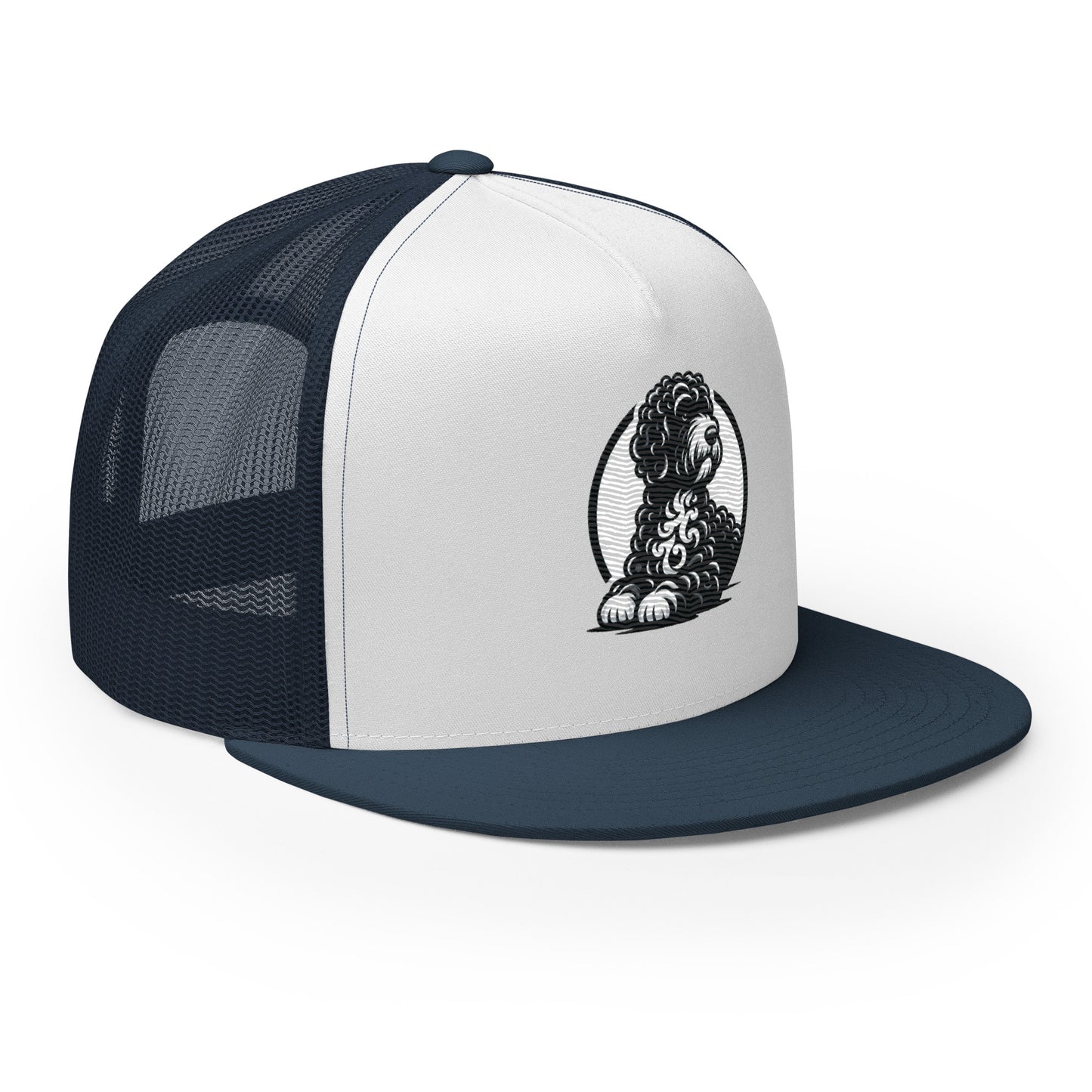 Gorra tipo trucker water dog white and black