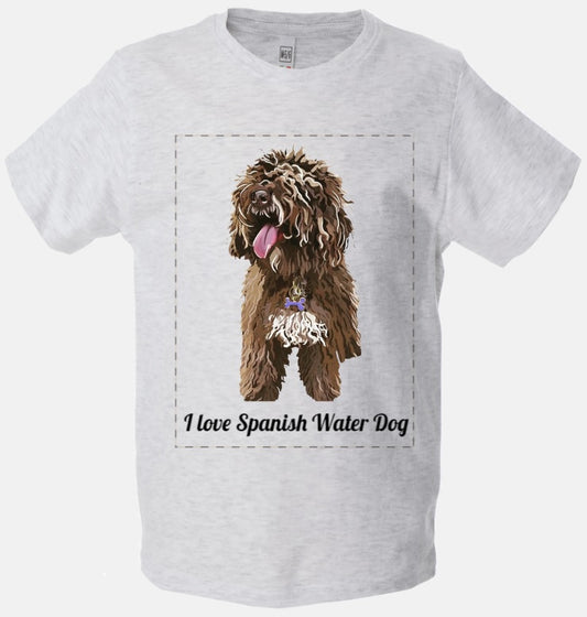 Camiseta I love Spanish Water dog 100% algodón