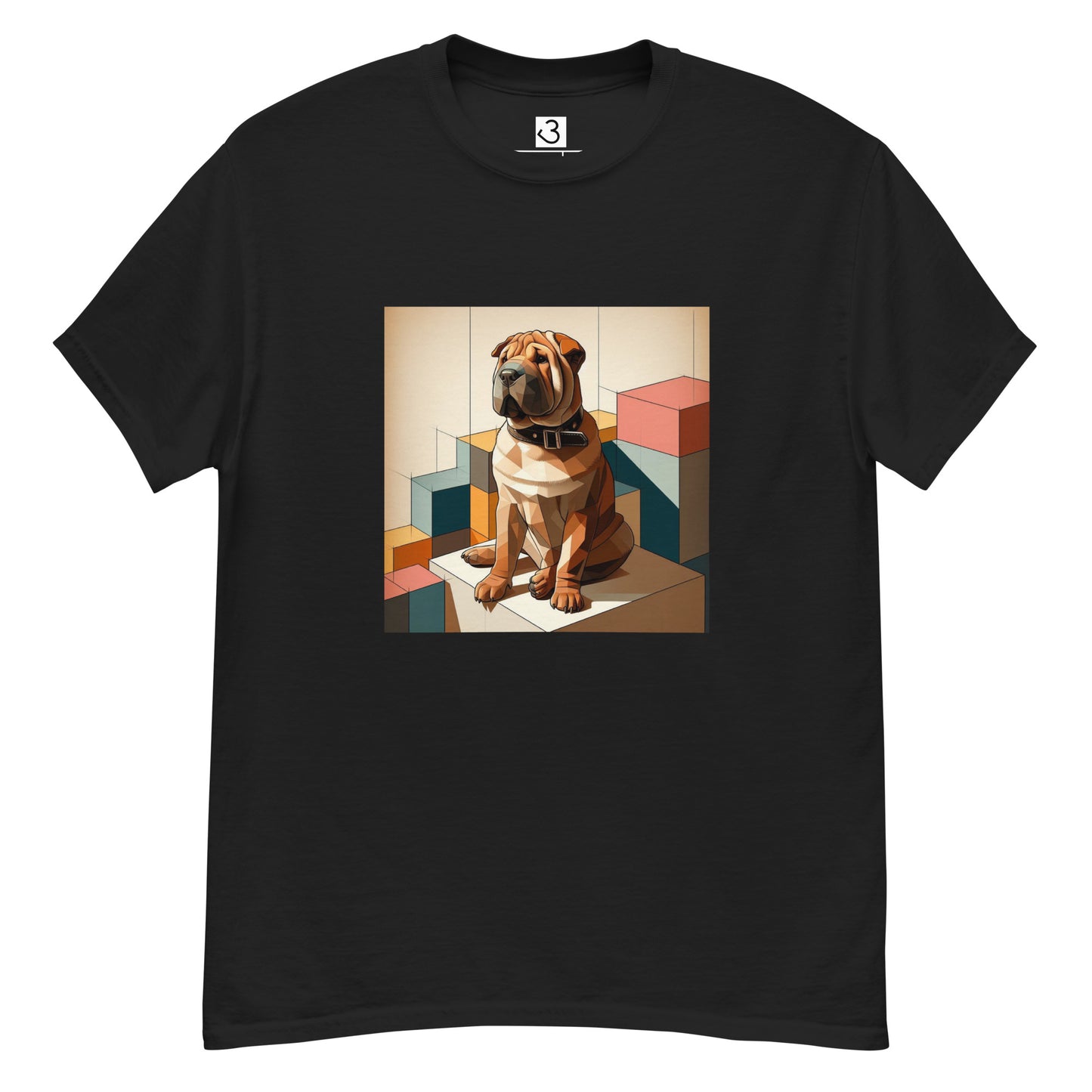 Camiseta shar pei cubos