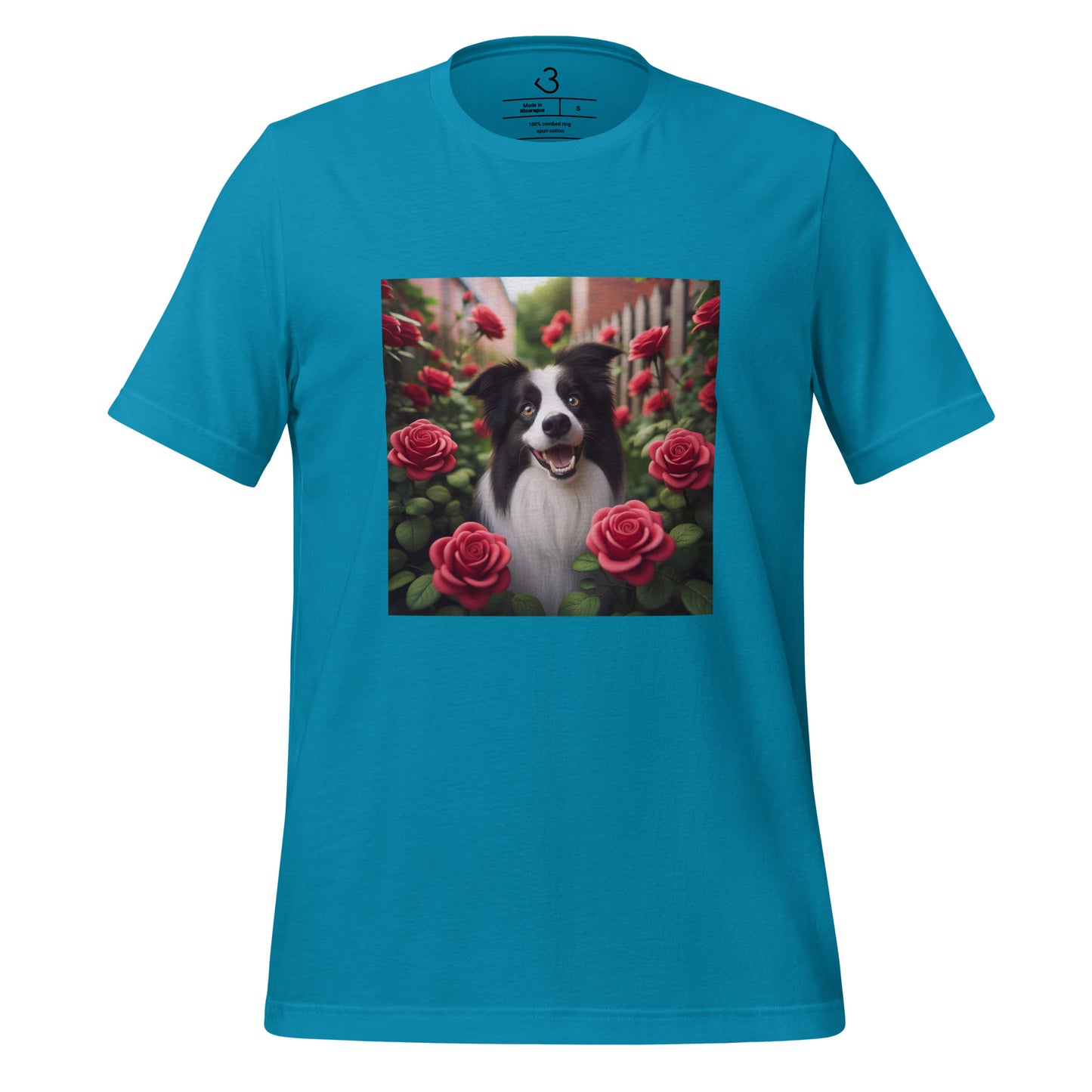 Camiseta collie rosas