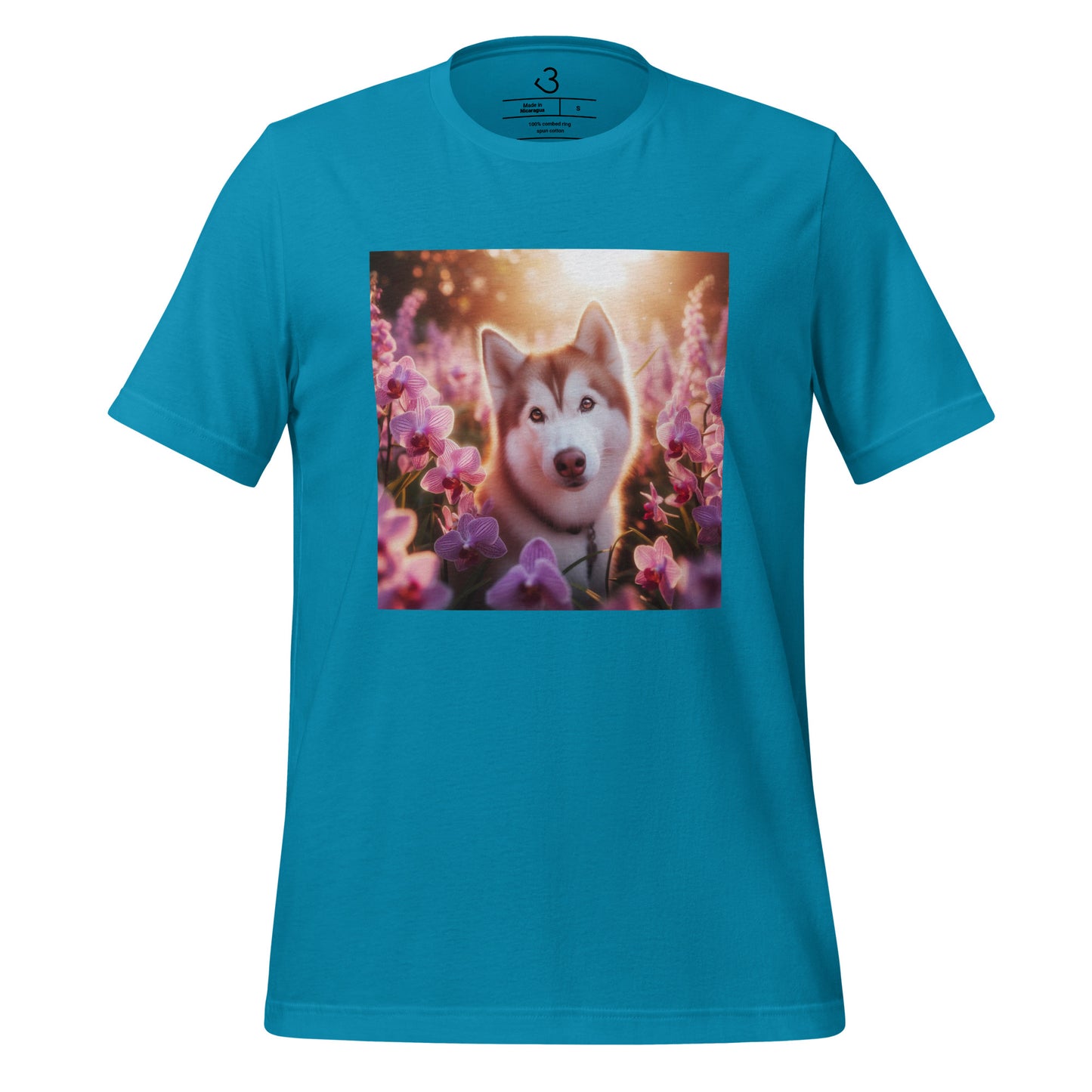 Camiseta husky orquídea