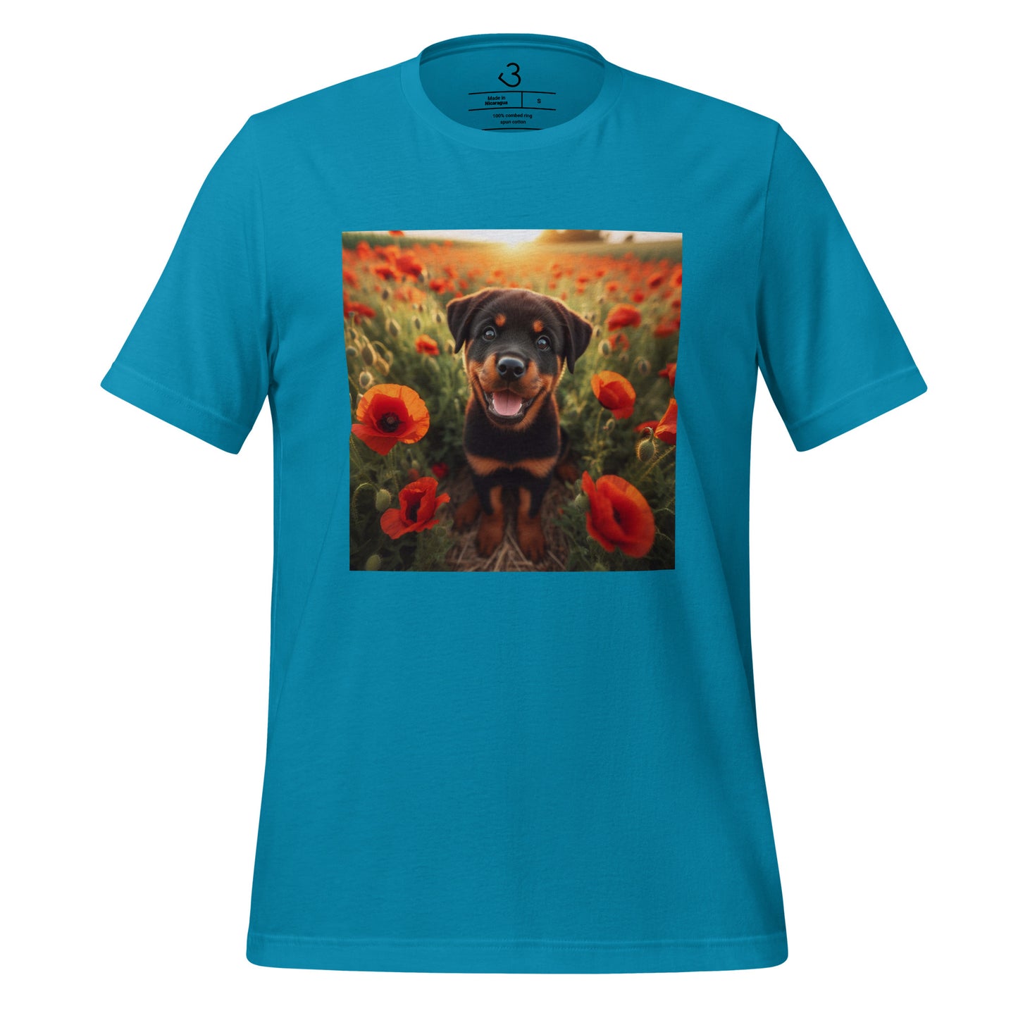 Camiseta rottweiler amapolas