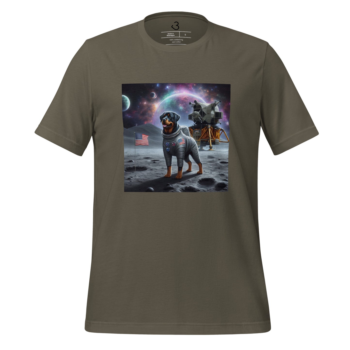 Camiseta rottweiler astronauta