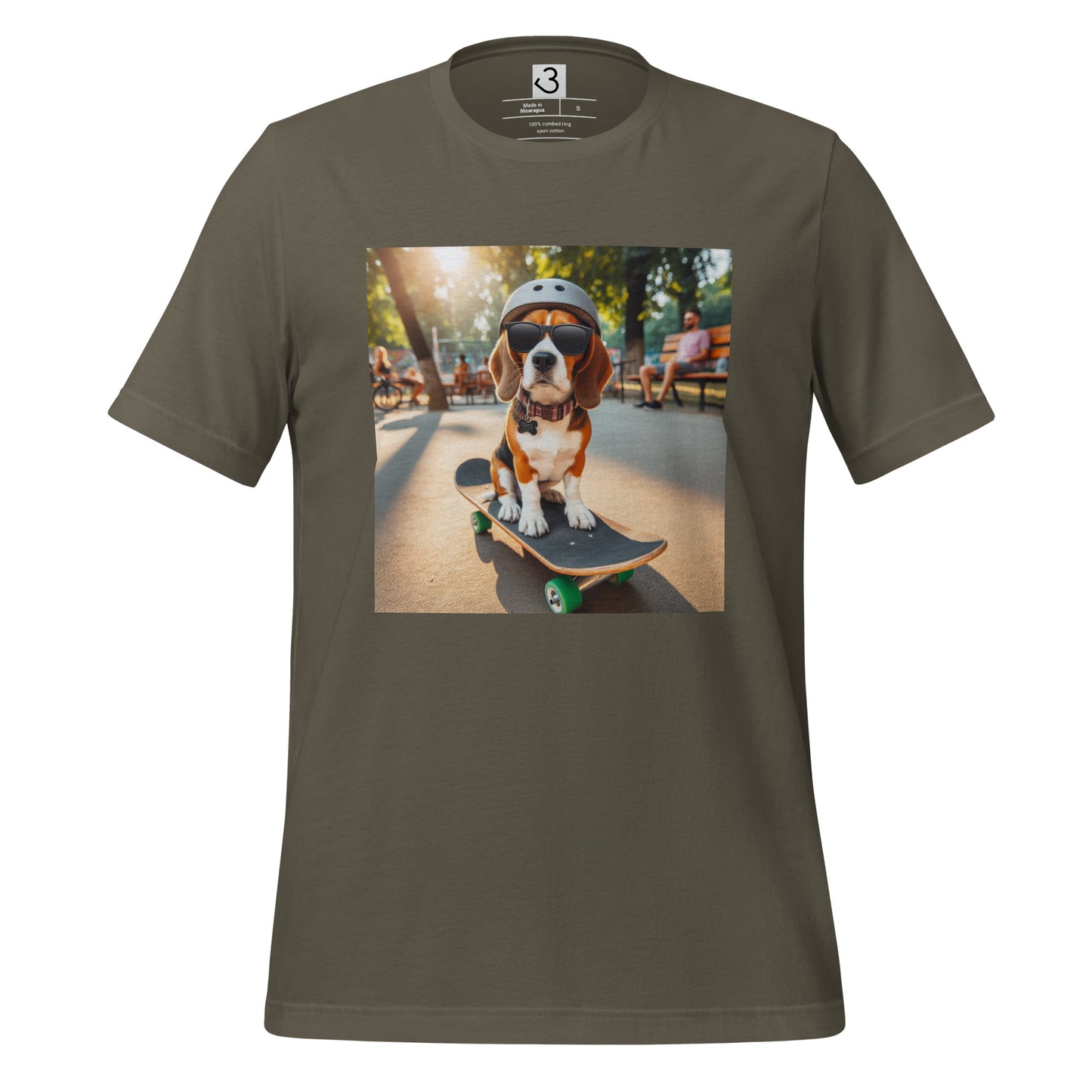 Camiseta beagle skateboard