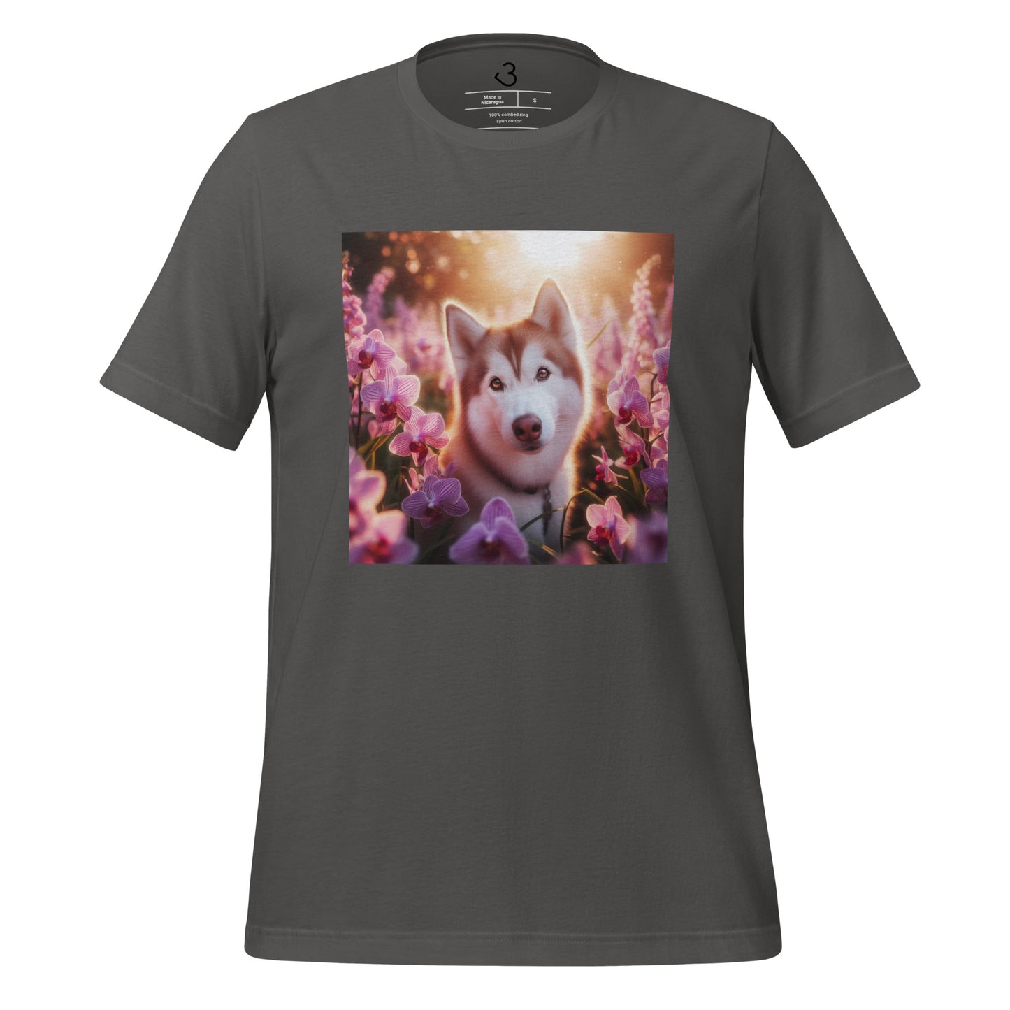 Camiseta husky orquídea