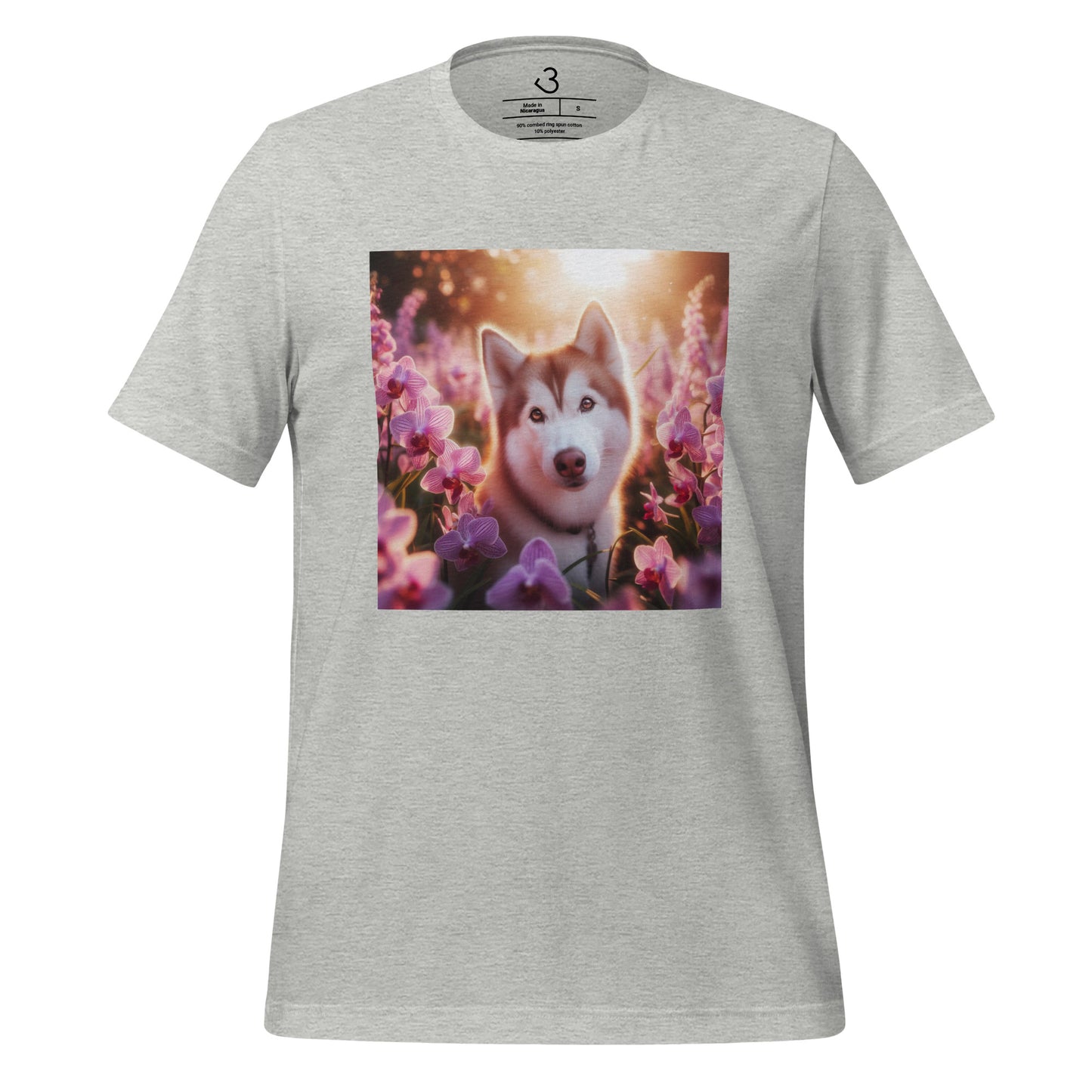 Camiseta husky orquídea