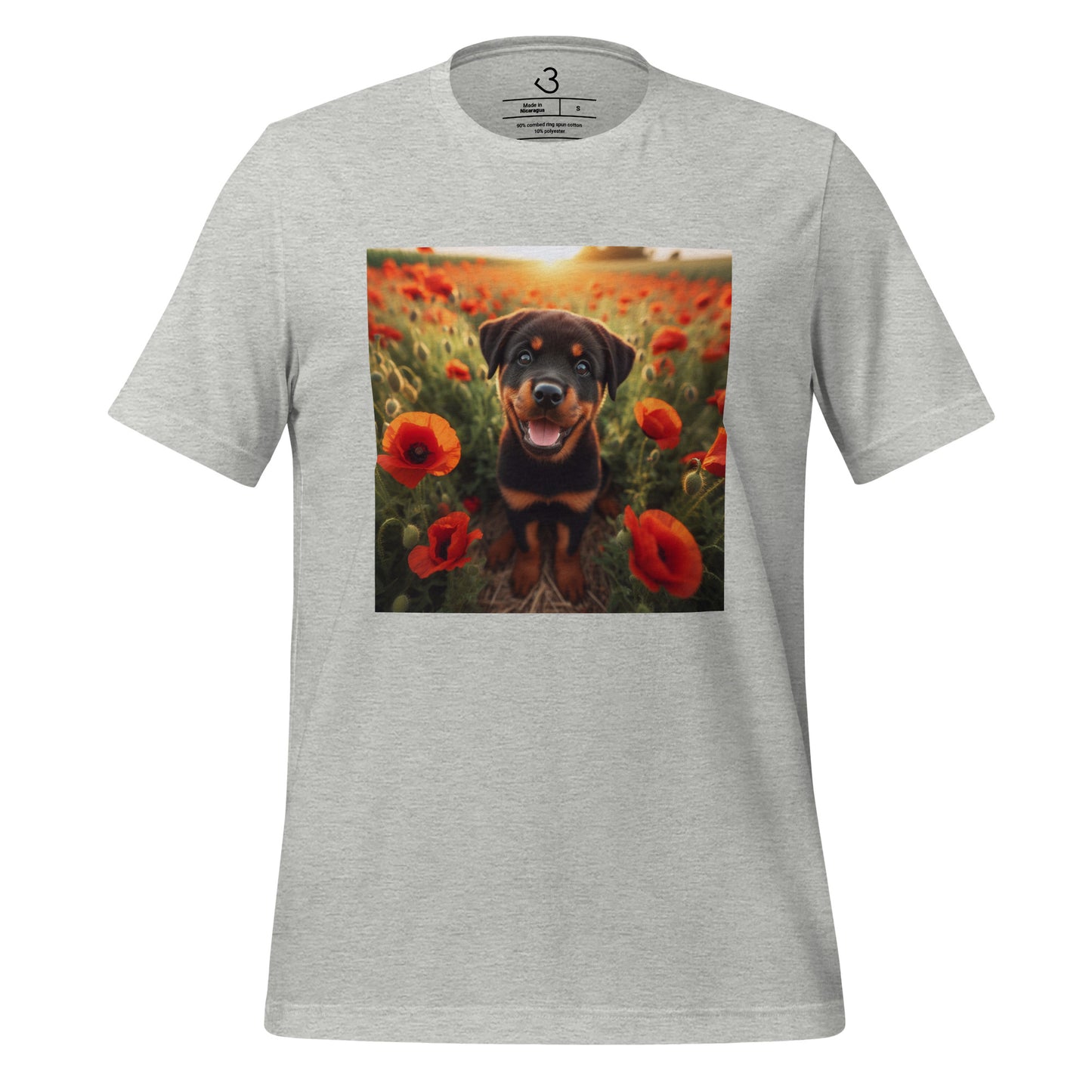 Camiseta rottweiler amapolas