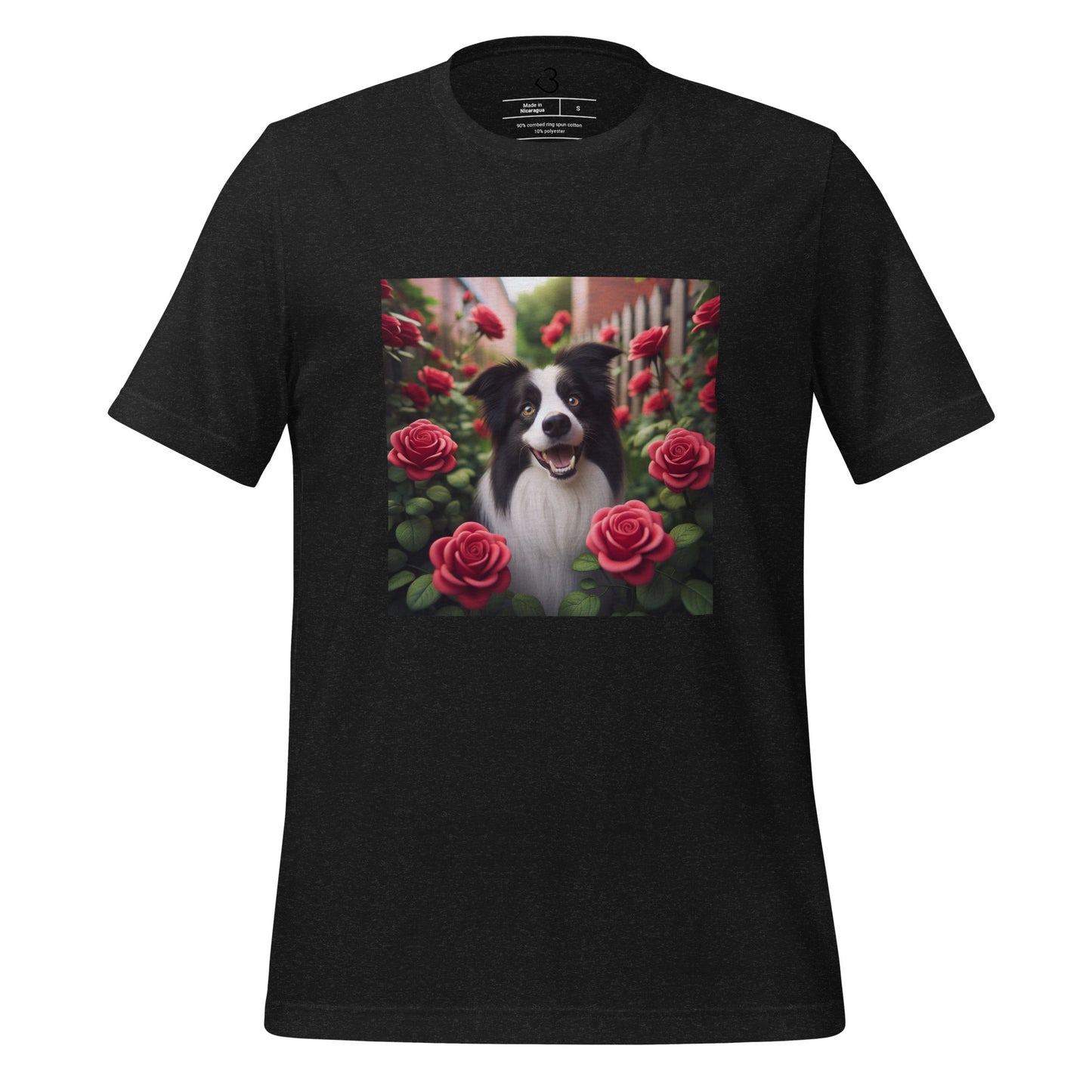 Camiseta collie rosas