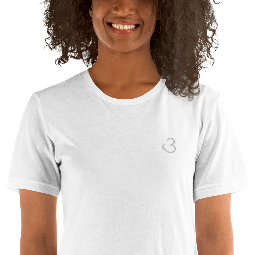 Camiseta clásica n3cri bordado en blanco