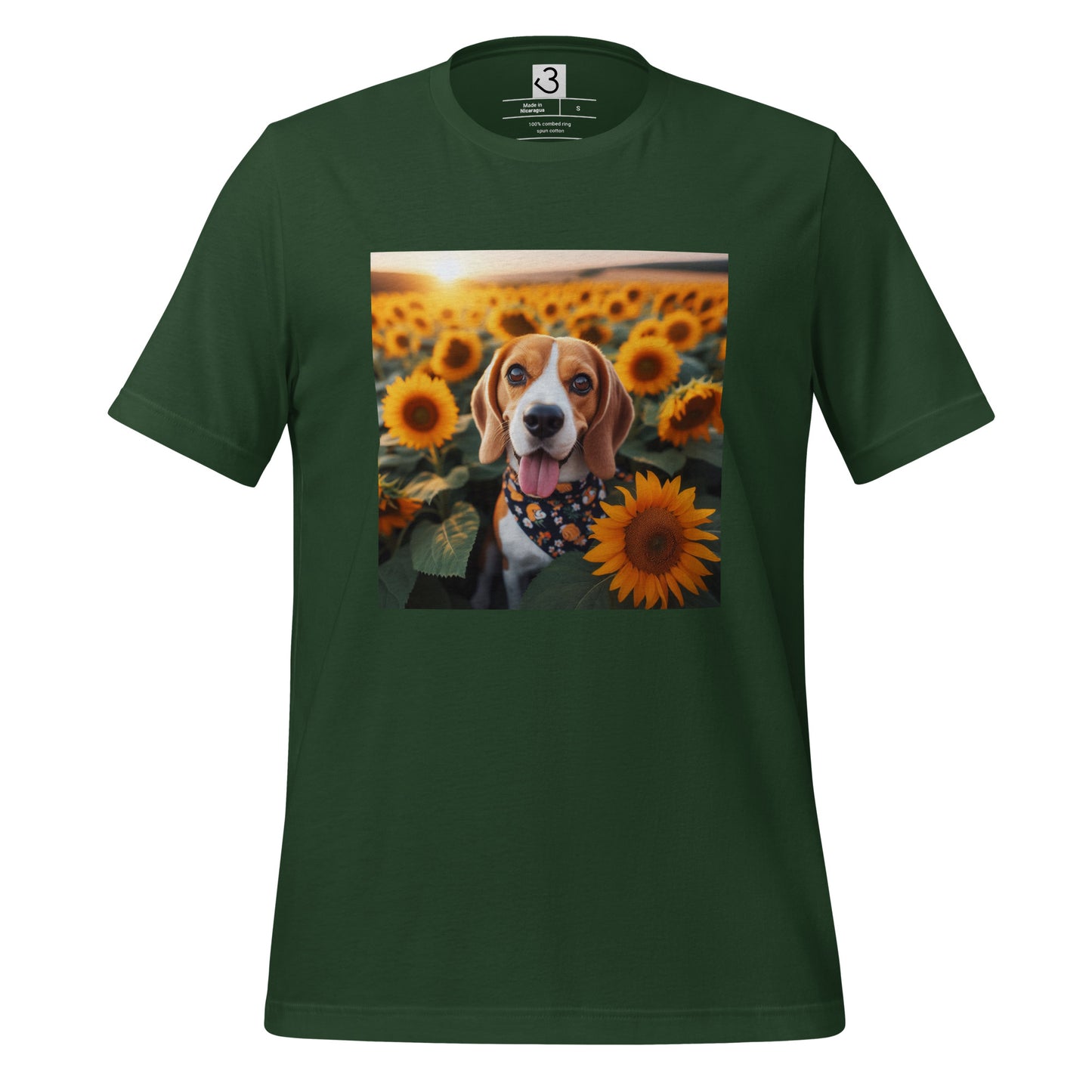 Camiseta beagle girasoles