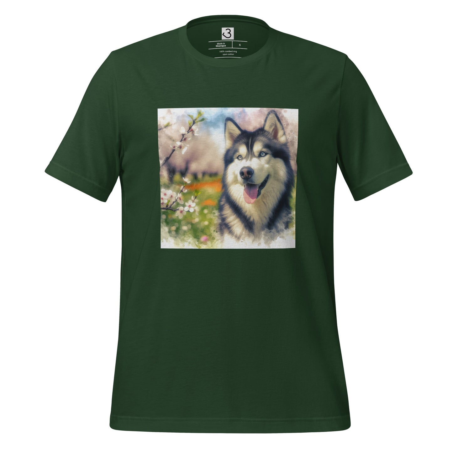 Camiseta husky primaveral