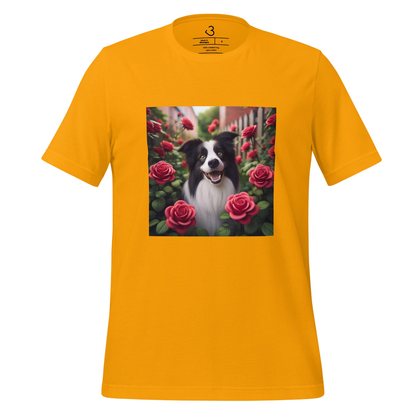 Camiseta collie rosas