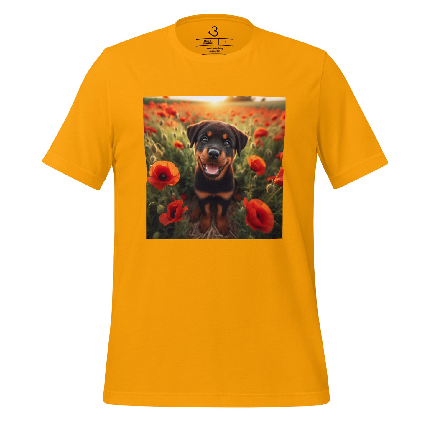 Camiseta rottweiler amapolas