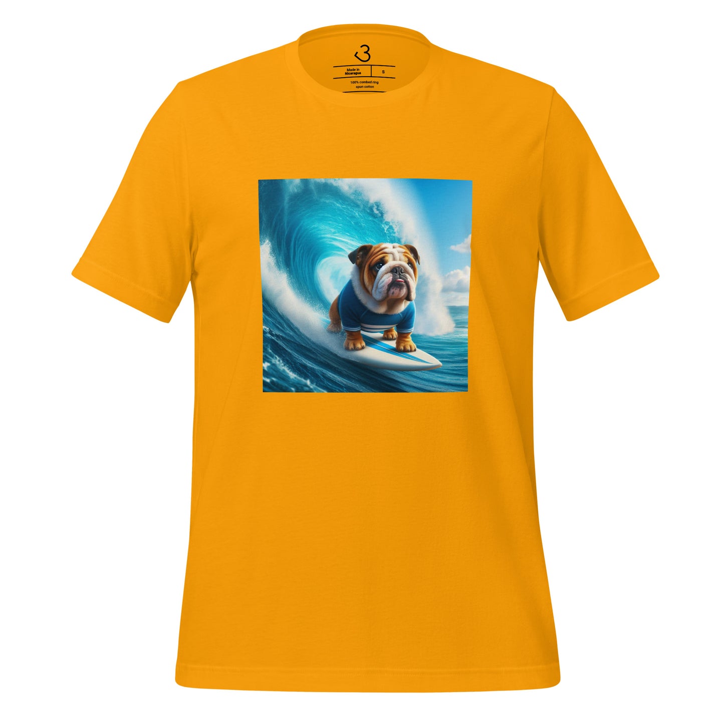 Camiseta bulldog surfer