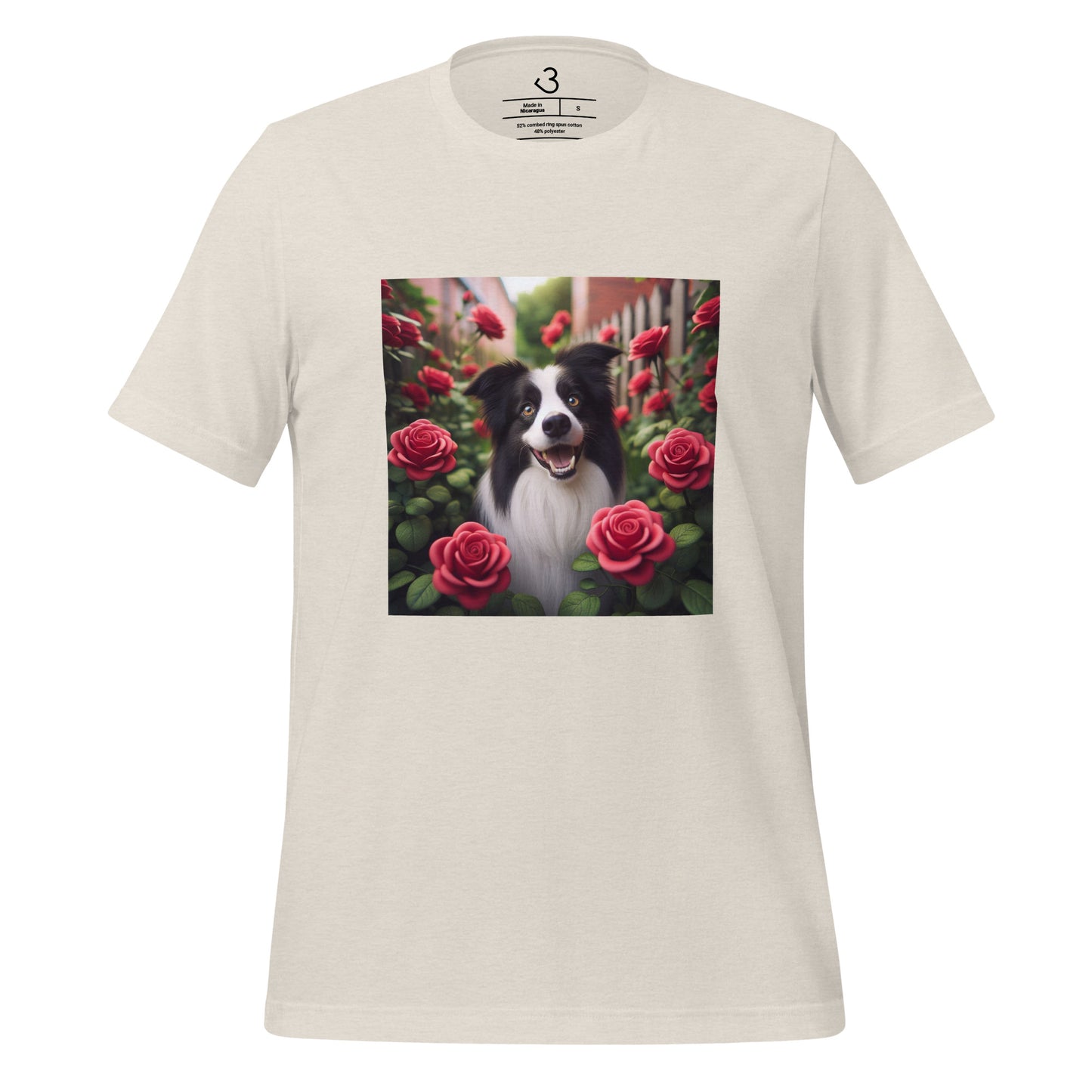 Camiseta collie rosas