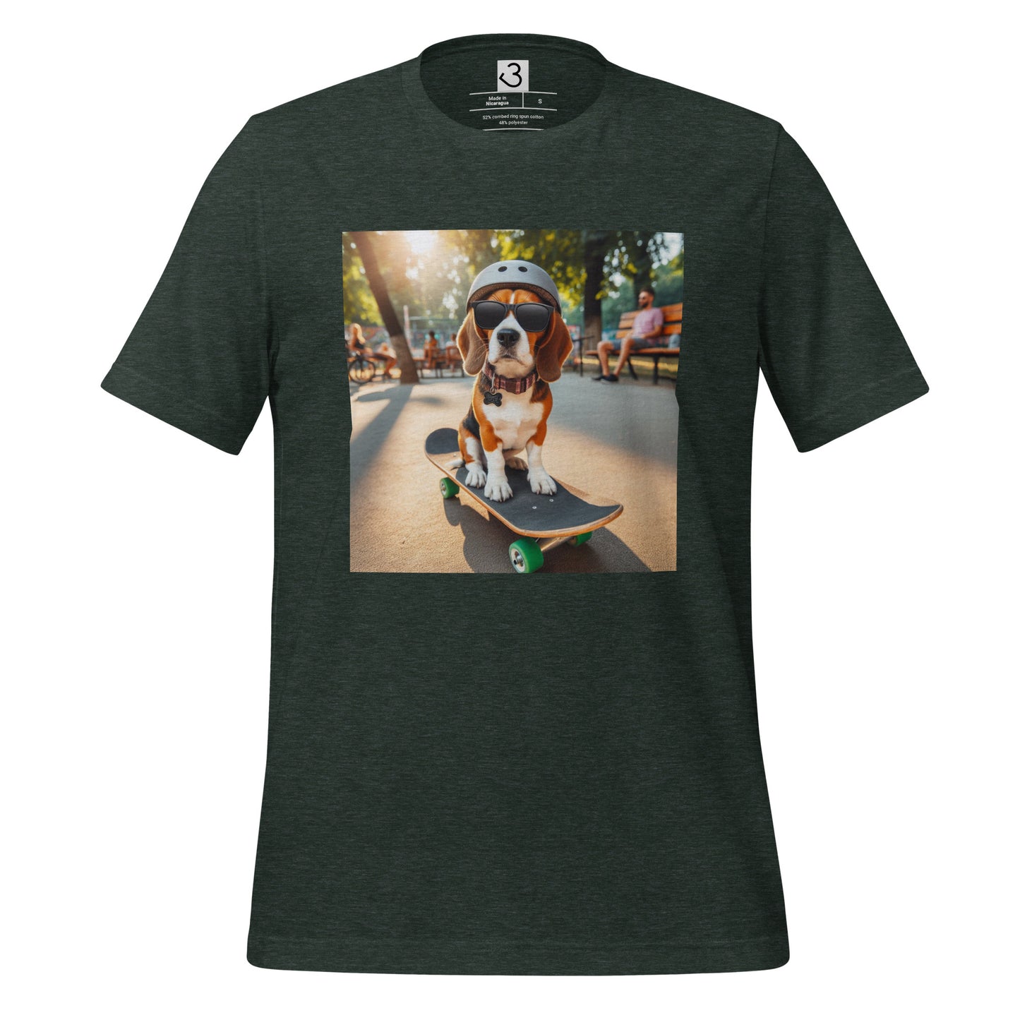 Camiseta beagle skateboard