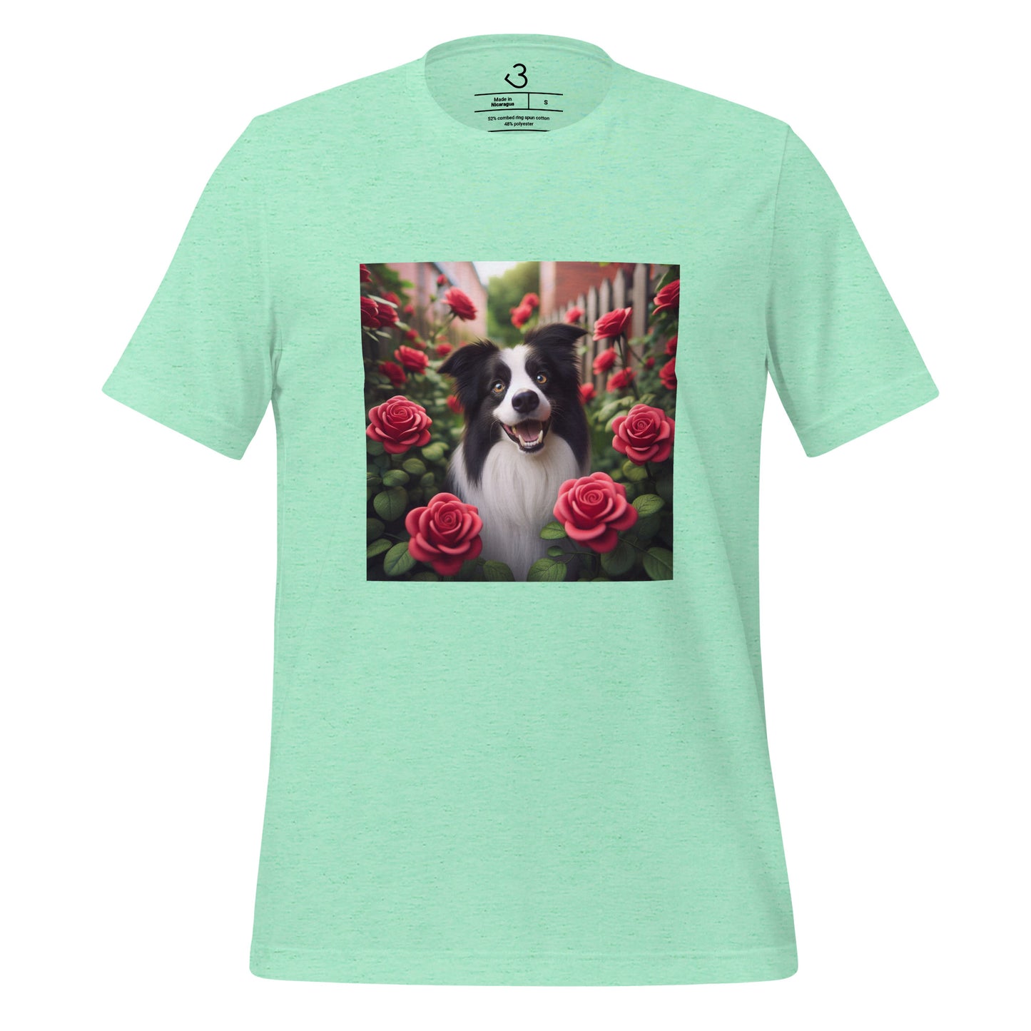 Camiseta collie rosas