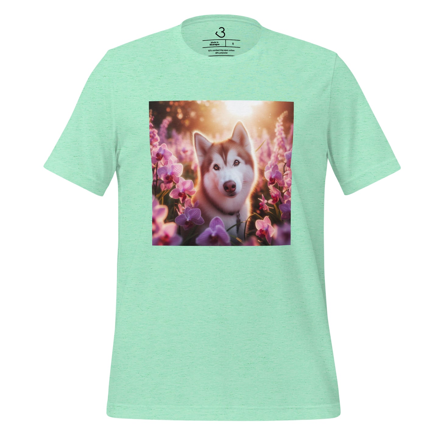 Camiseta husky orquídea