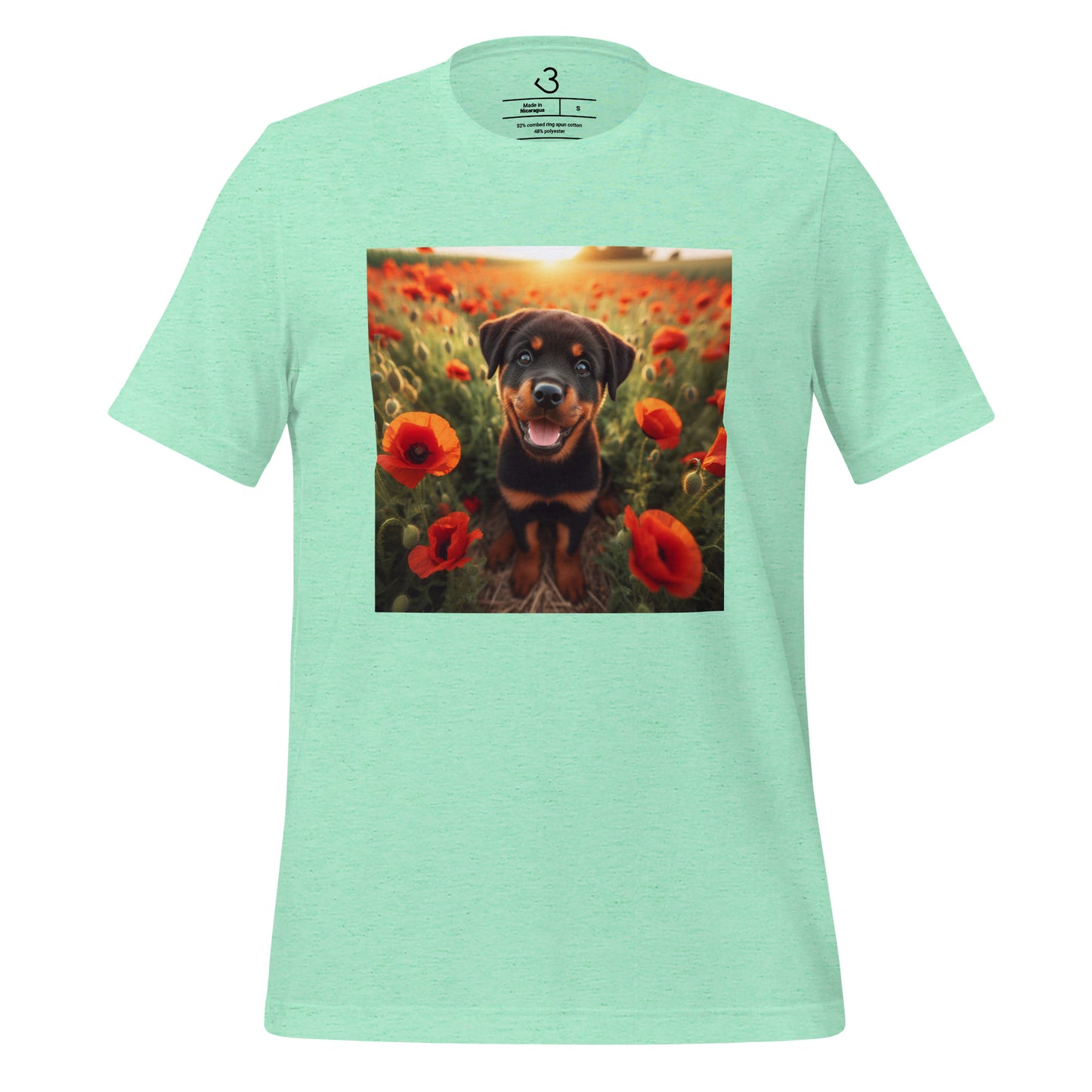 Camiseta rottweiler amapolas