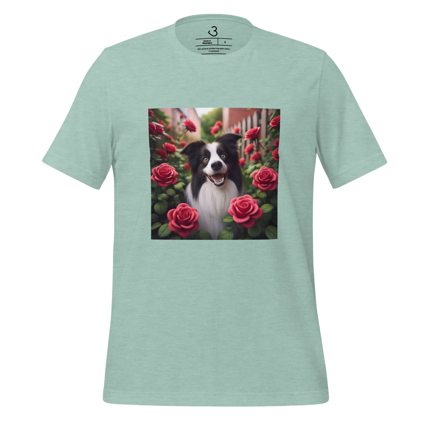 Camiseta collie rosas