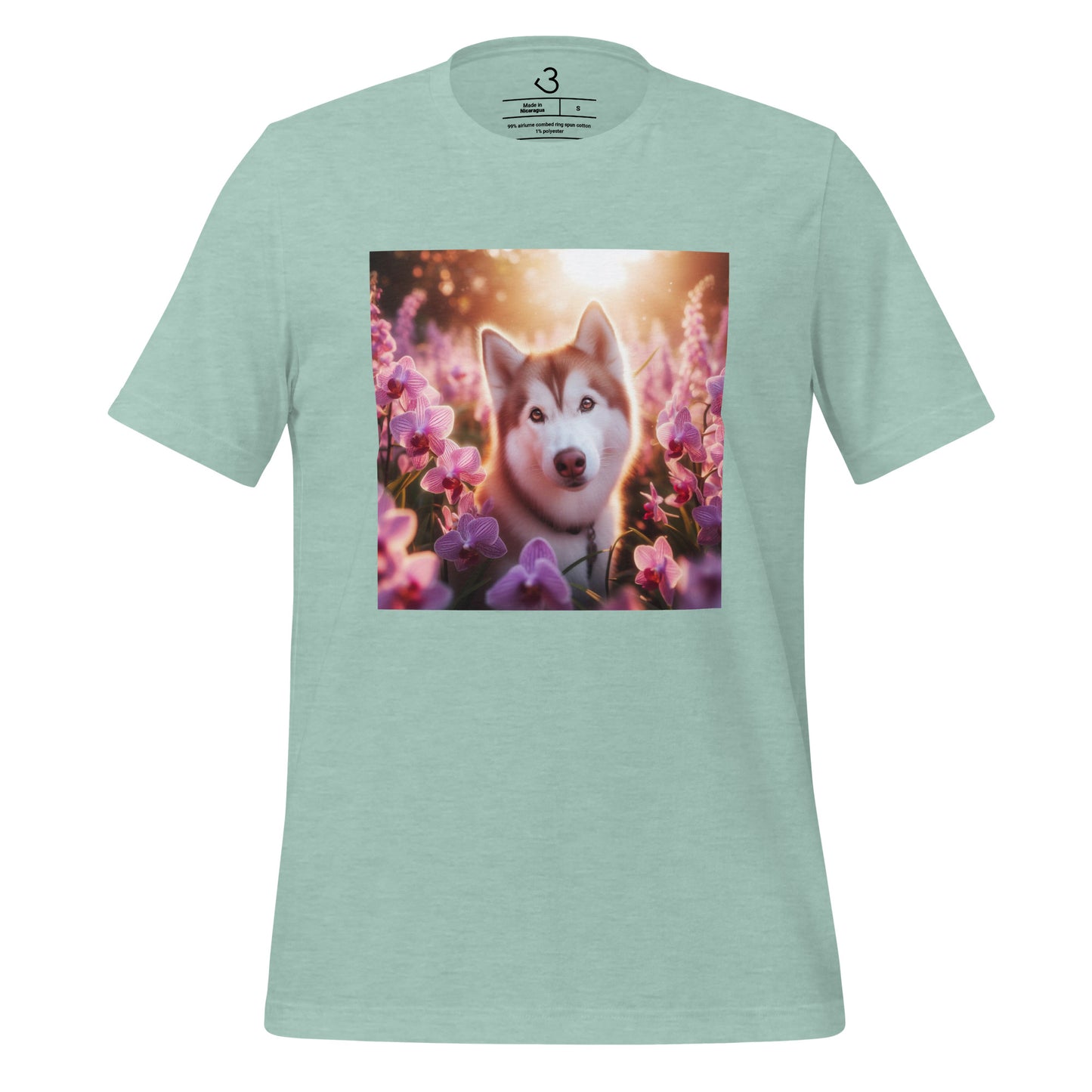 Camiseta husky orquídea