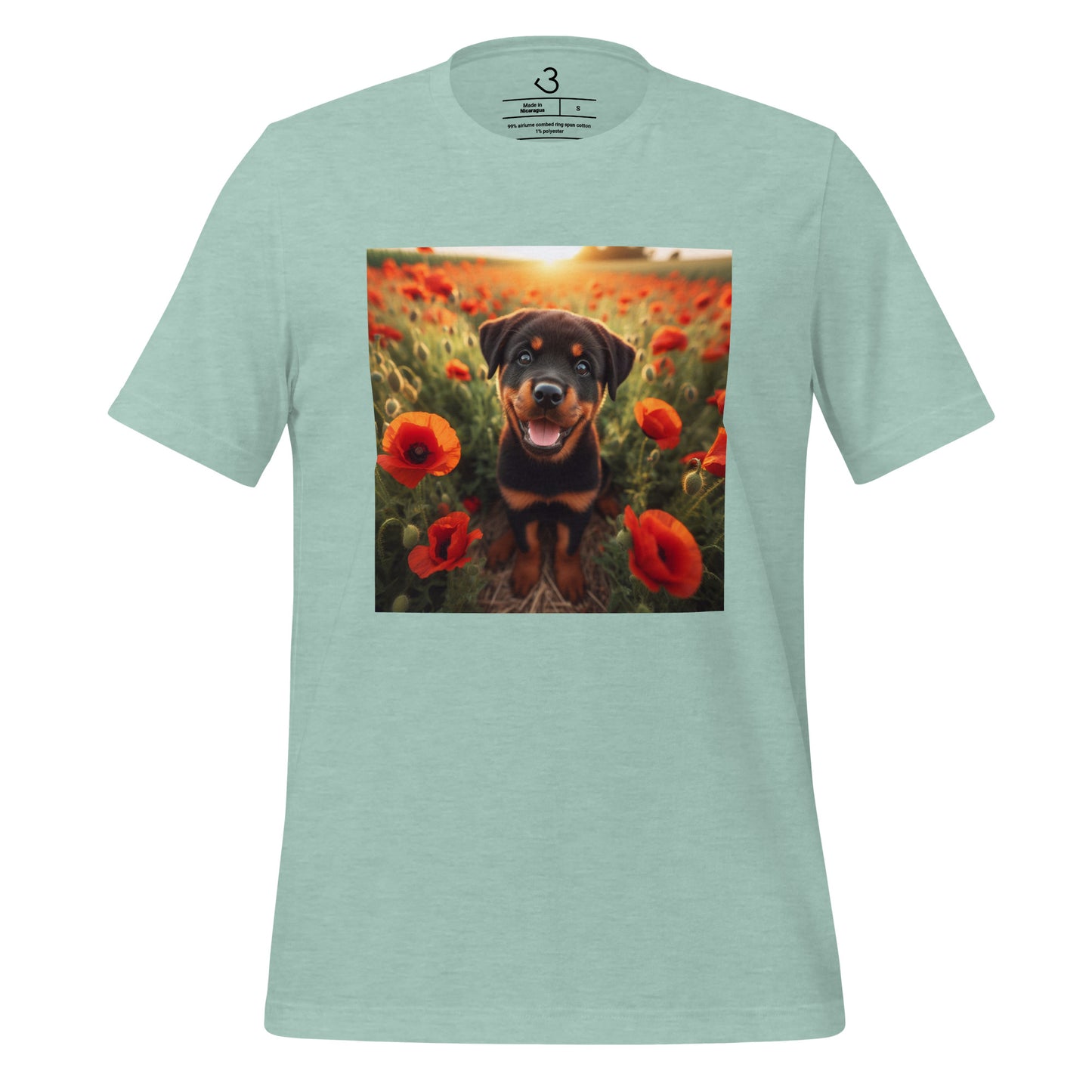 Camiseta rottweiler amapolas