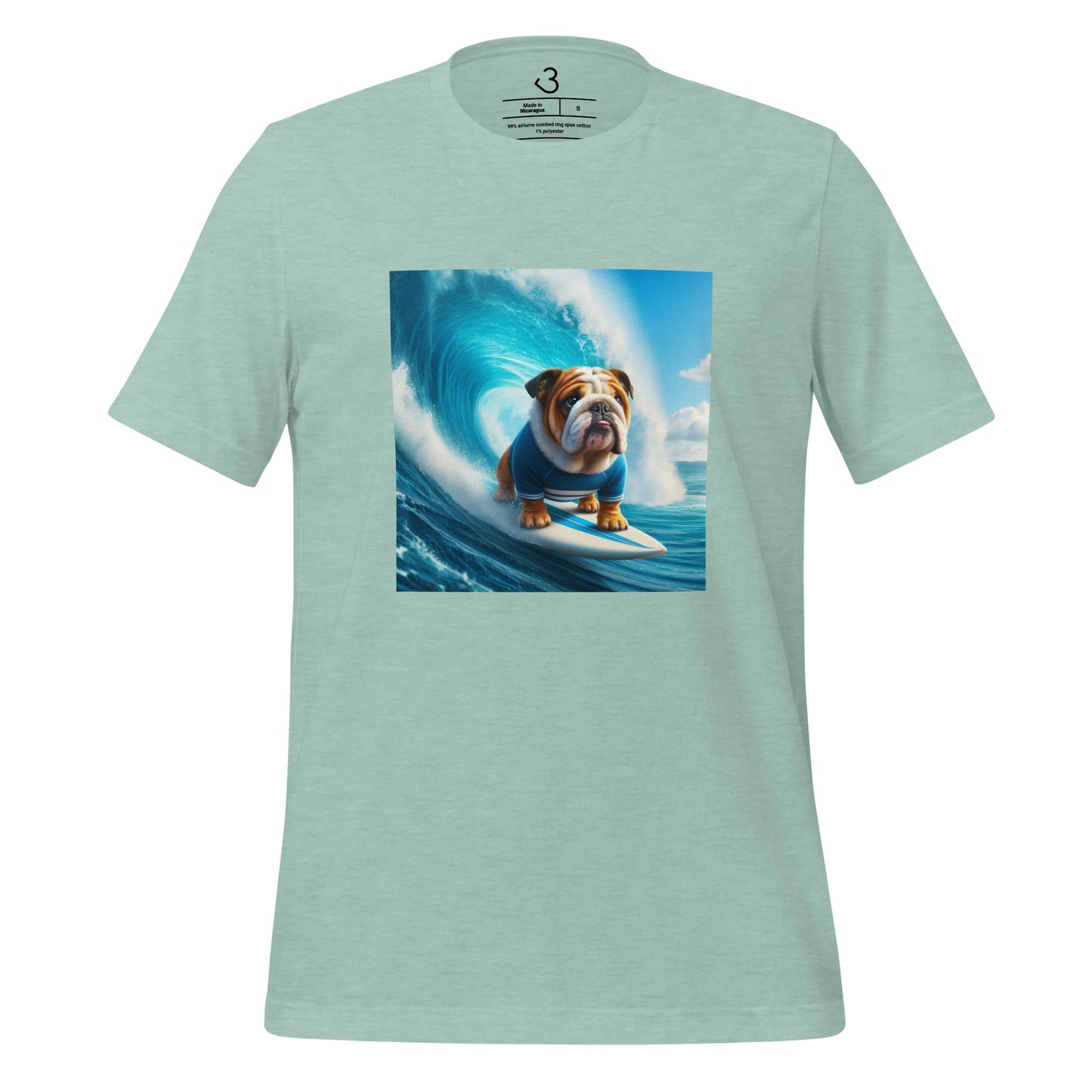 Camiseta bulldog surfer