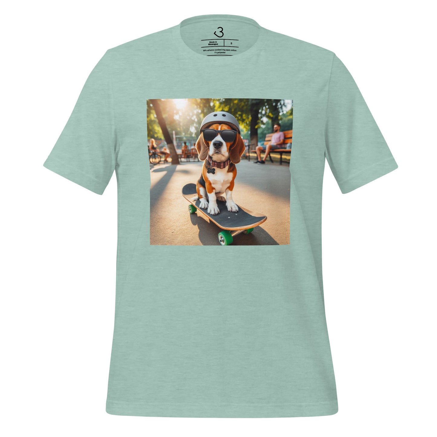 Camiseta beagle skateboard