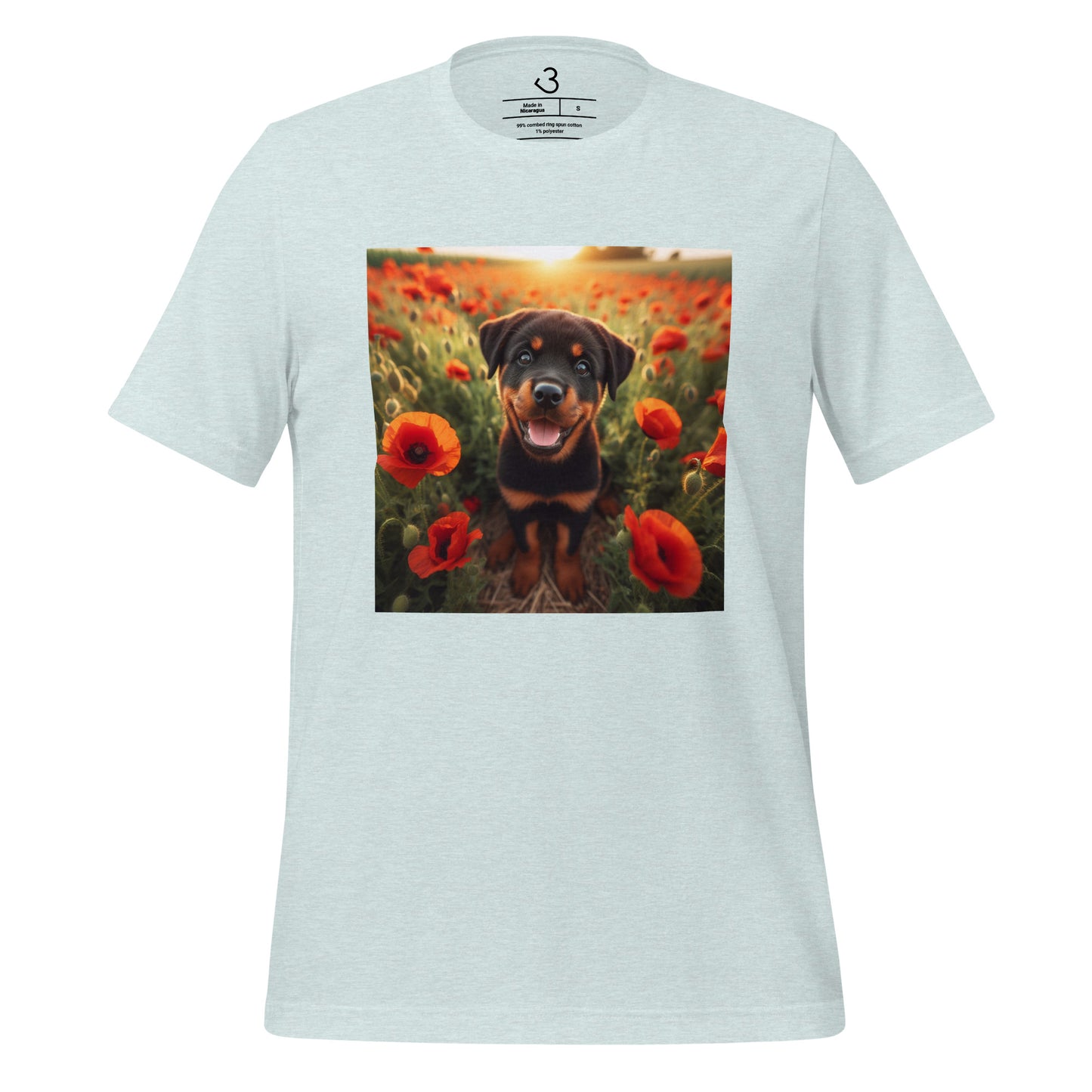 Camiseta rottweiler amapolas