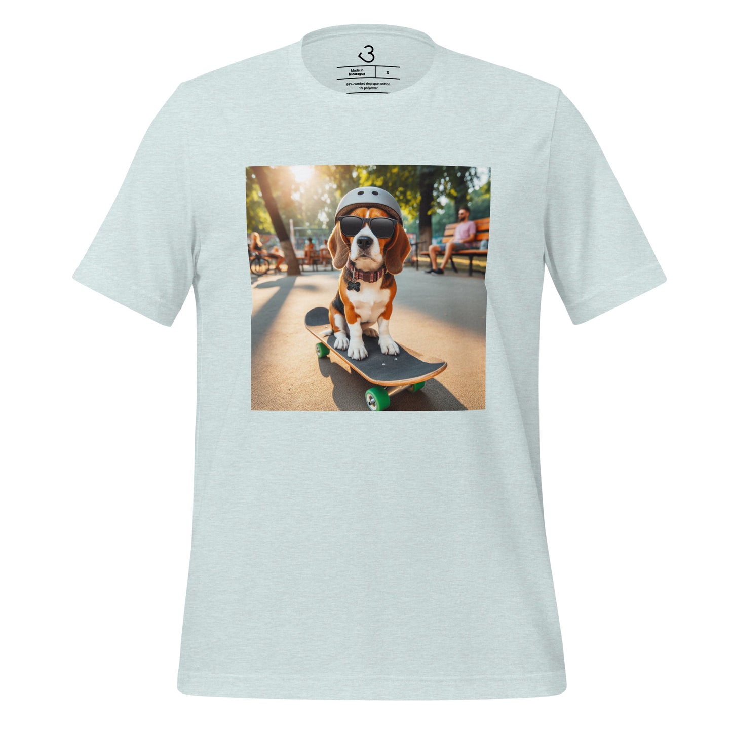 Camiseta beagle skateboard