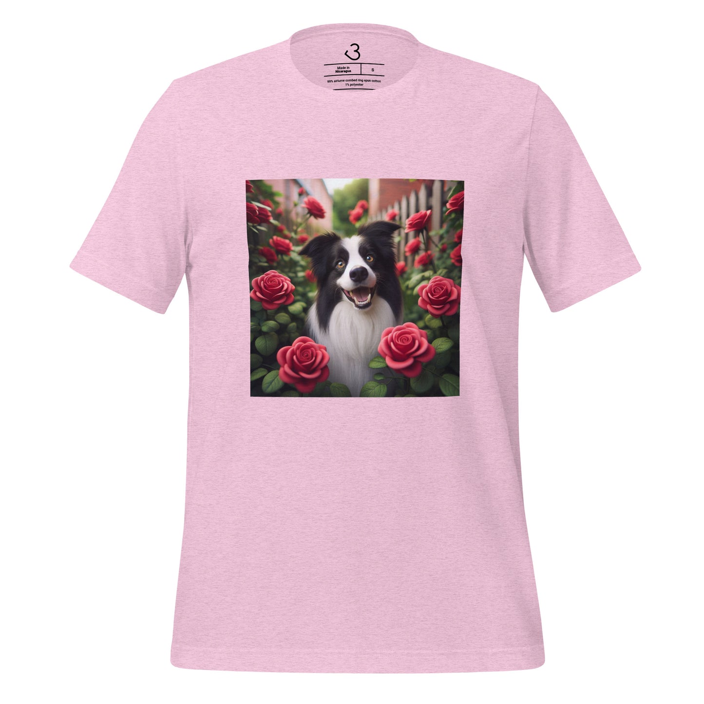 Camiseta collie rosas