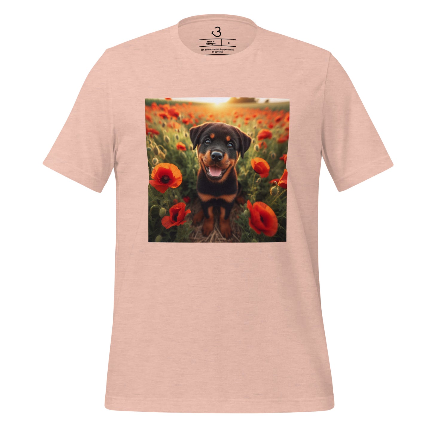 Camiseta rottweiler amapolas