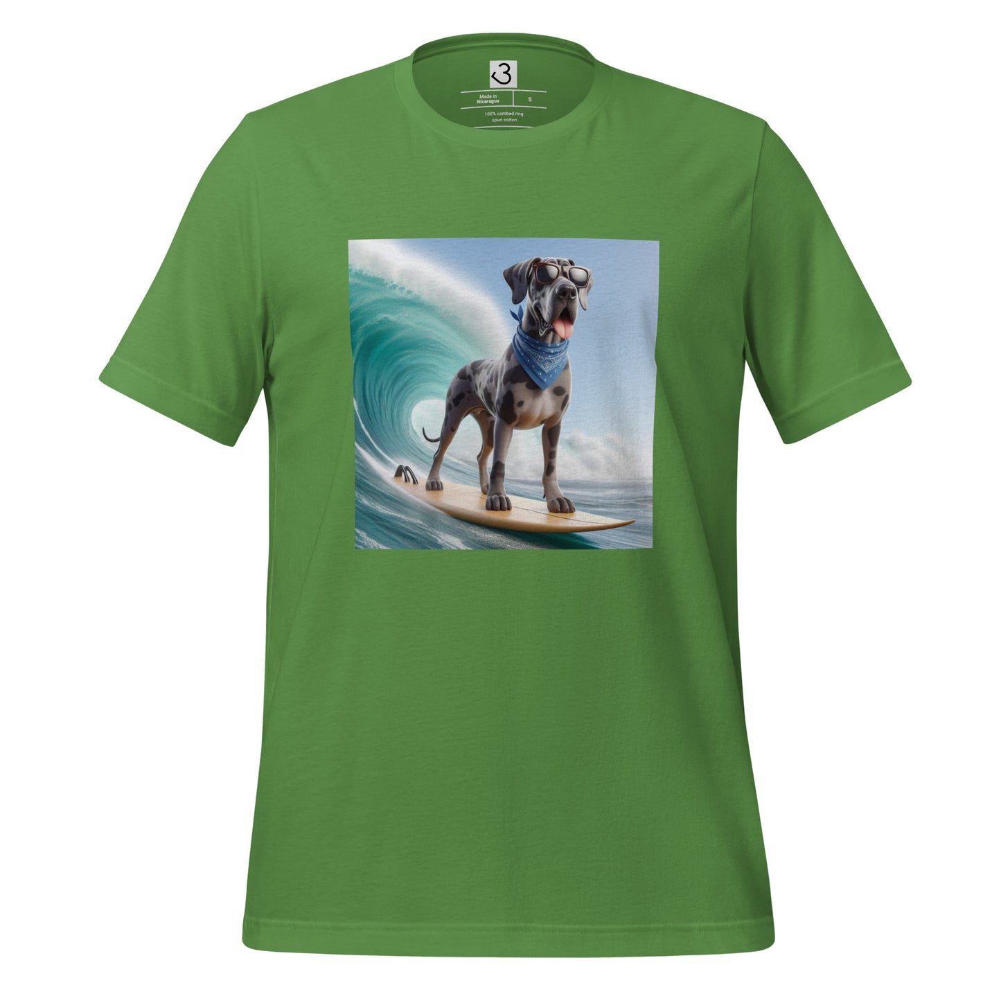 Camiseta gran danés surfista