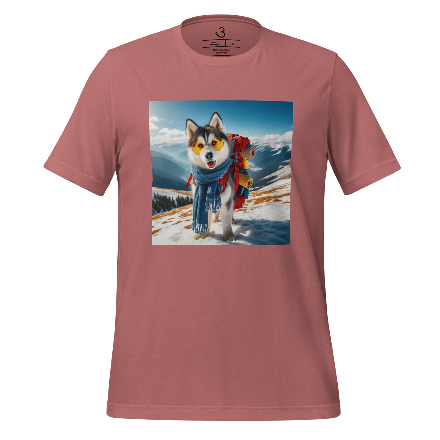 Camiseta husky mochilero