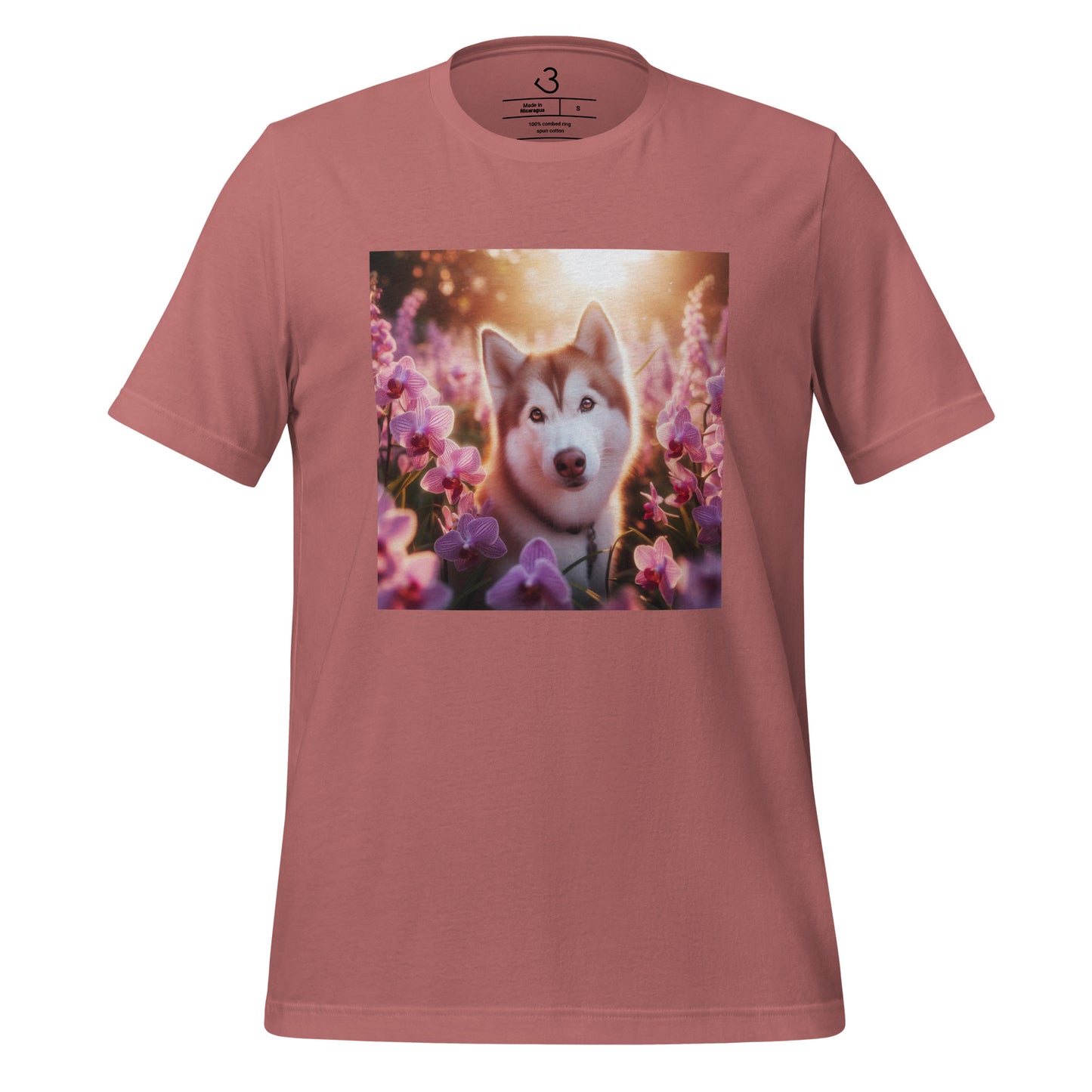 Camiseta husky orquídea