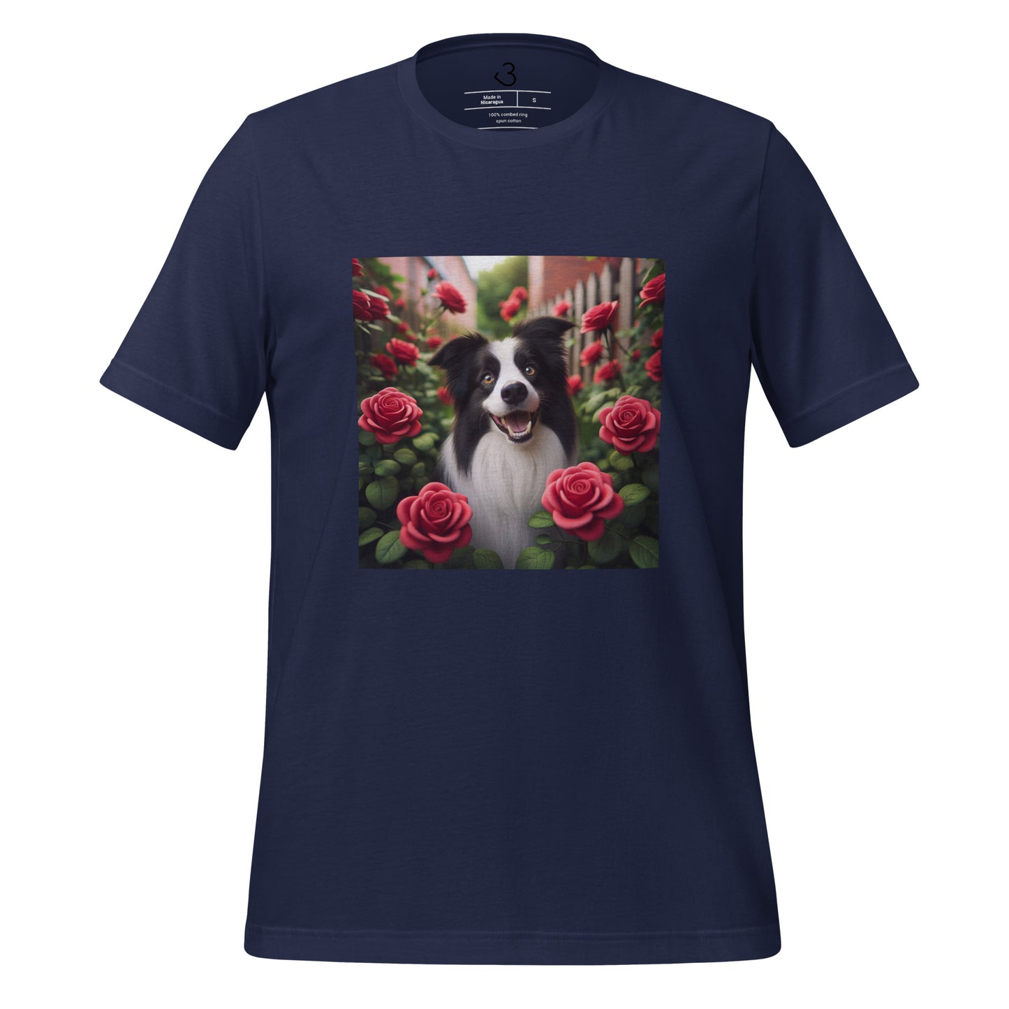 Camiseta collie rosas