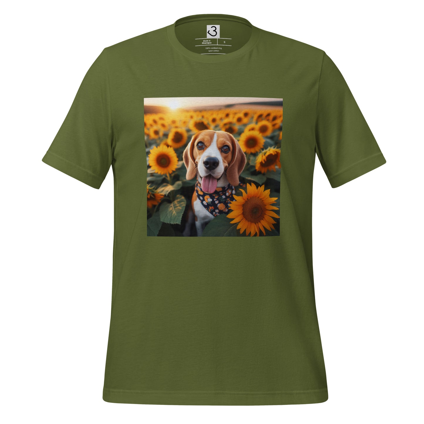 Camiseta beagle girasoles