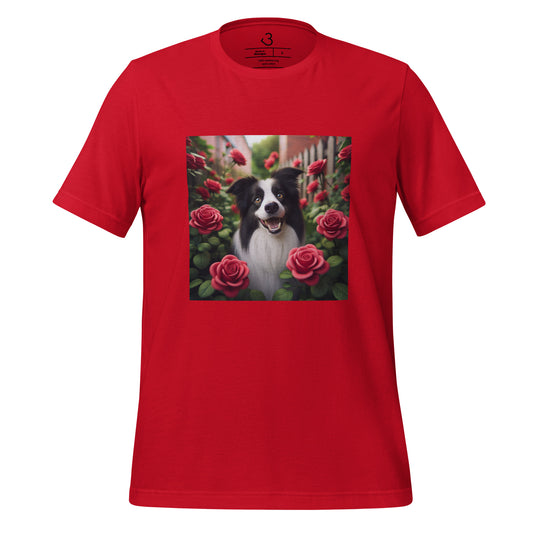 Camiseta collie rosas