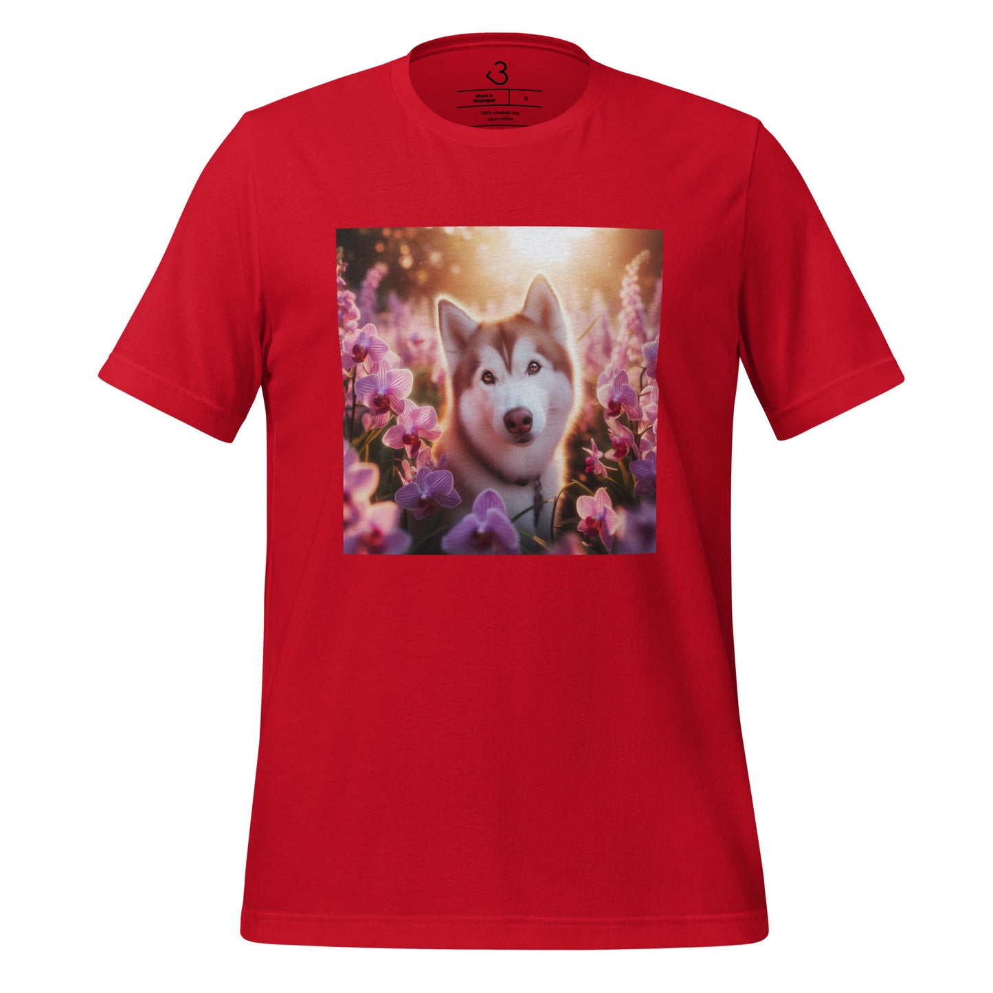 Camiseta husky orquídea