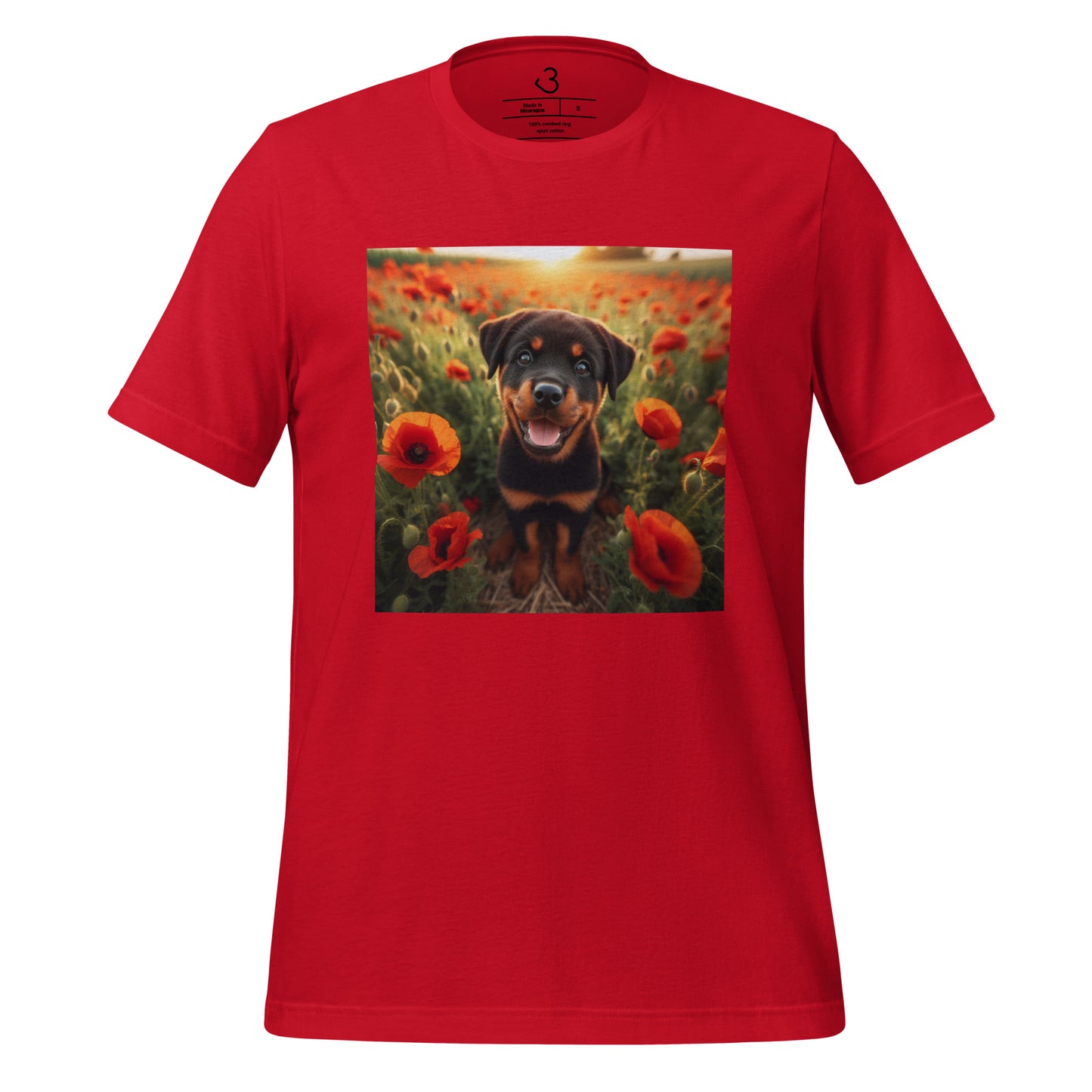 Camiseta rottweiler amapolas