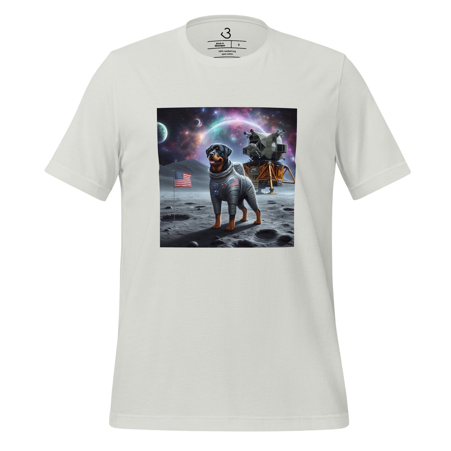 Camiseta rottweiler astronauta