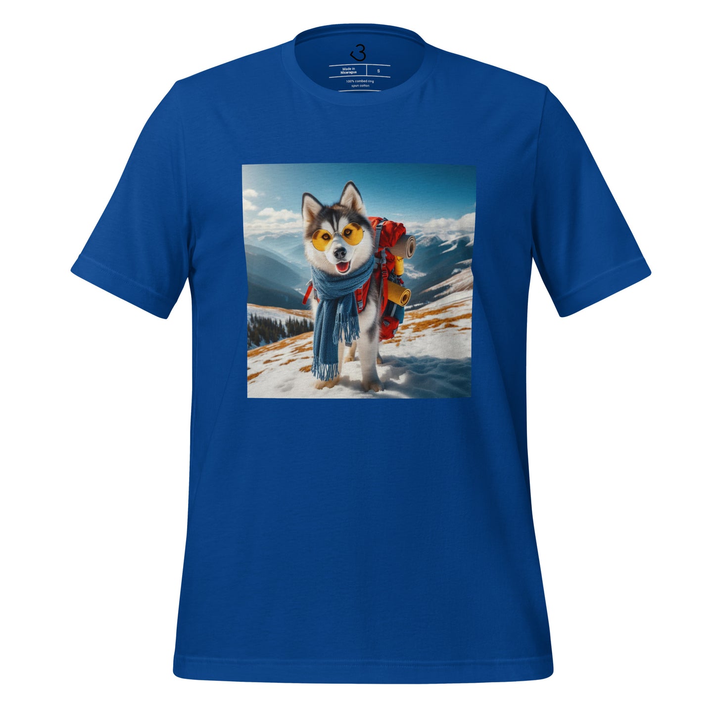 Camiseta husky mochilero