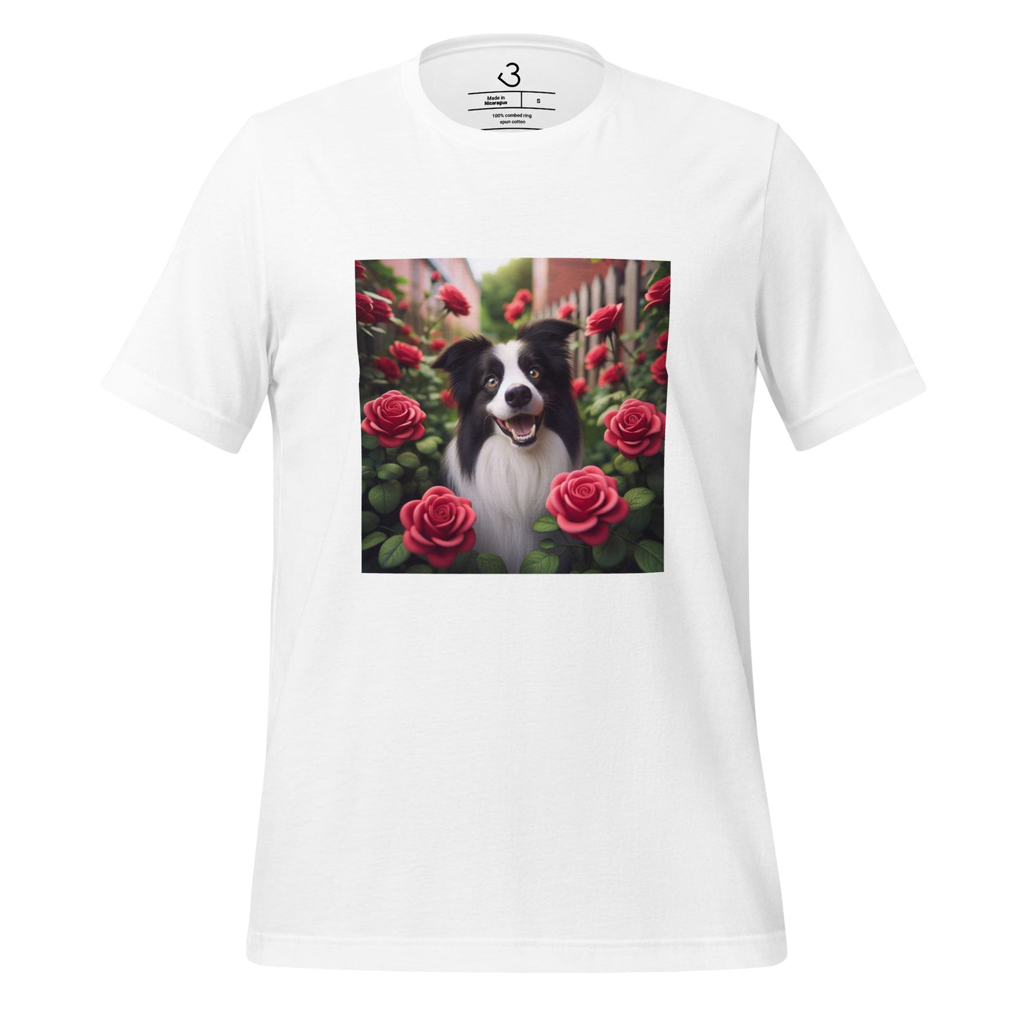 Camiseta collie rosas