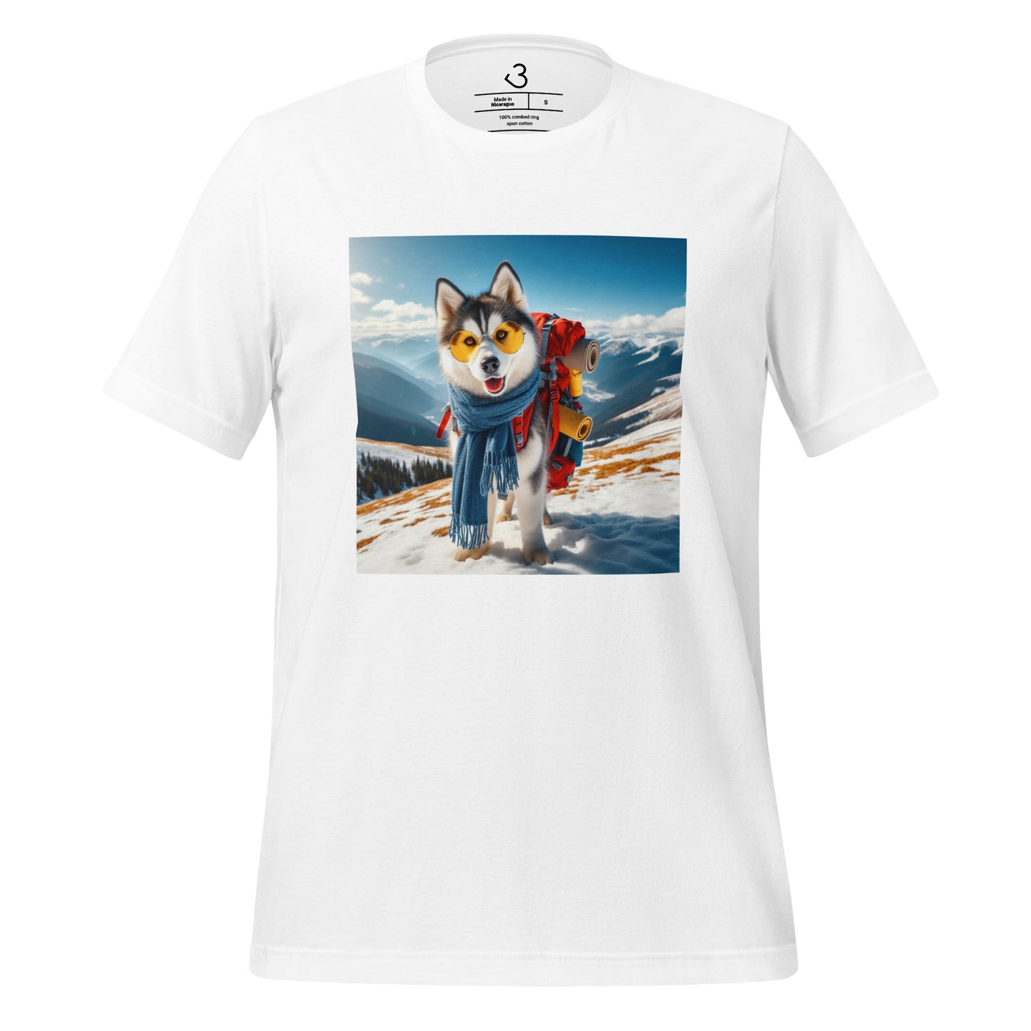 Camiseta husky mochilero