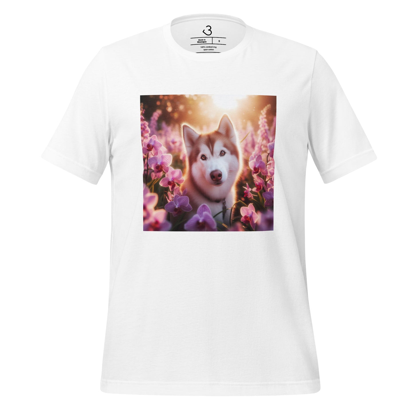 Camiseta husky orquídea