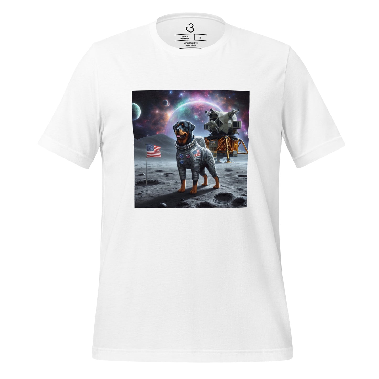 Camiseta rottweiler astronauta