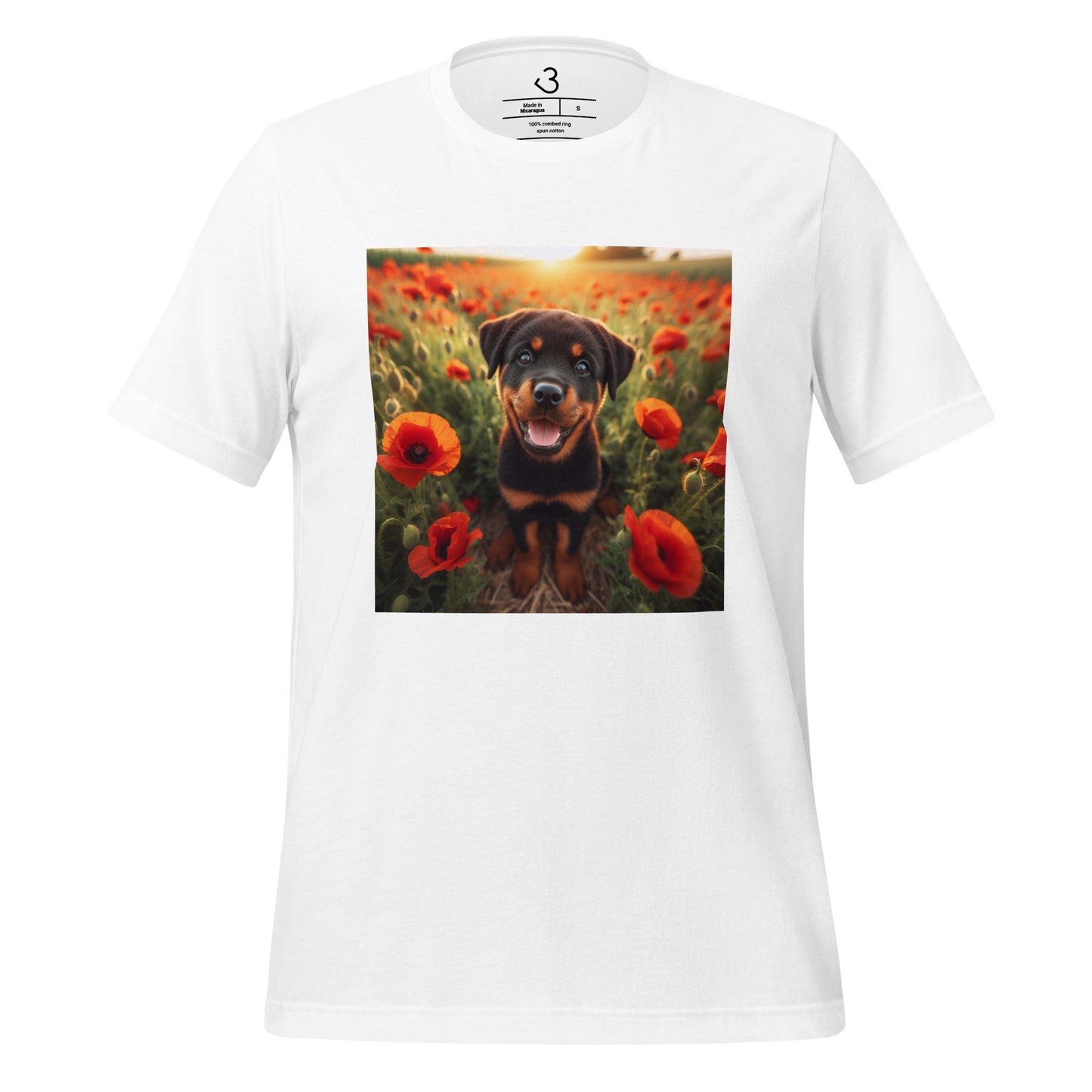 Camiseta rottweiler amapolas