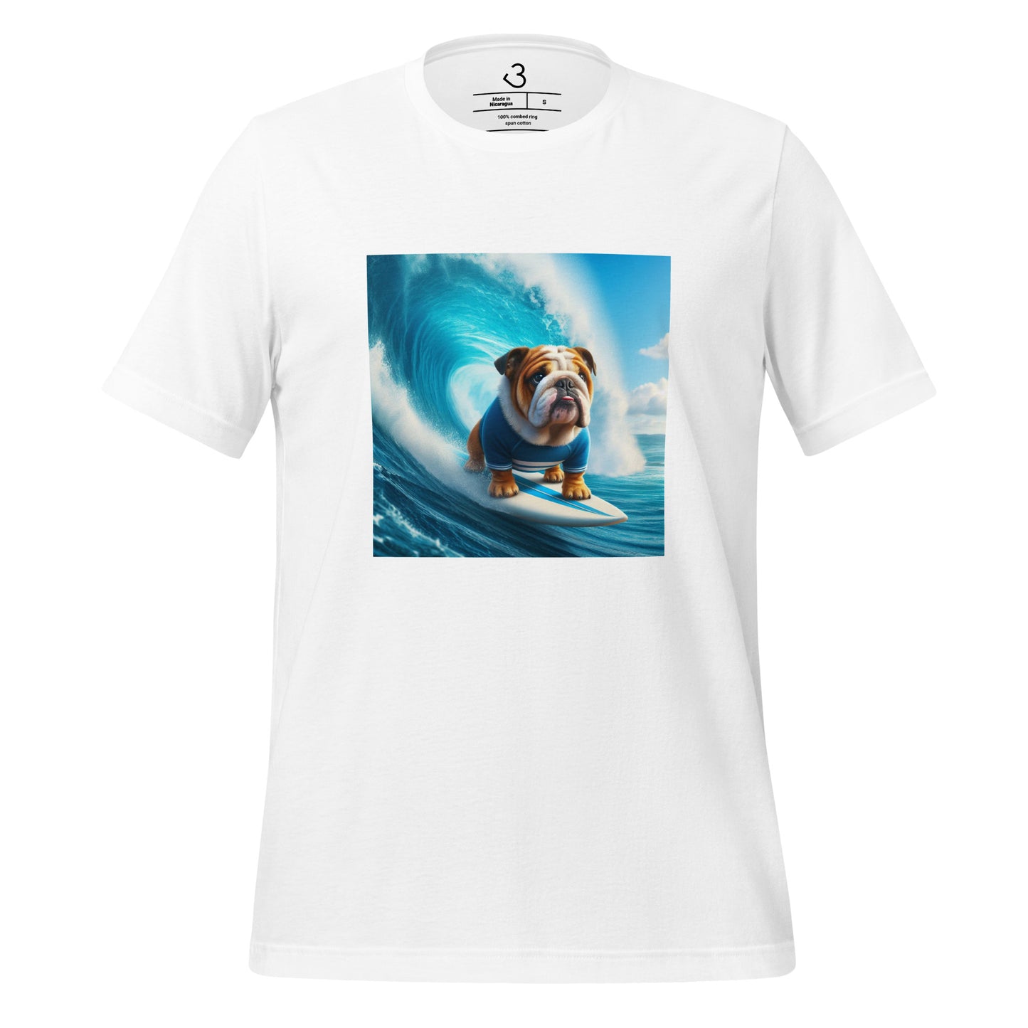 Camiseta bulldog surfer